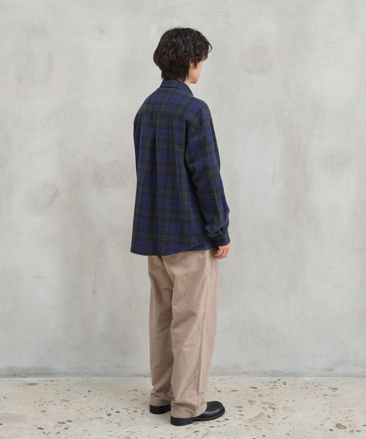 홀리선(HORLISUN) Madison Twill Check Shirt Navy