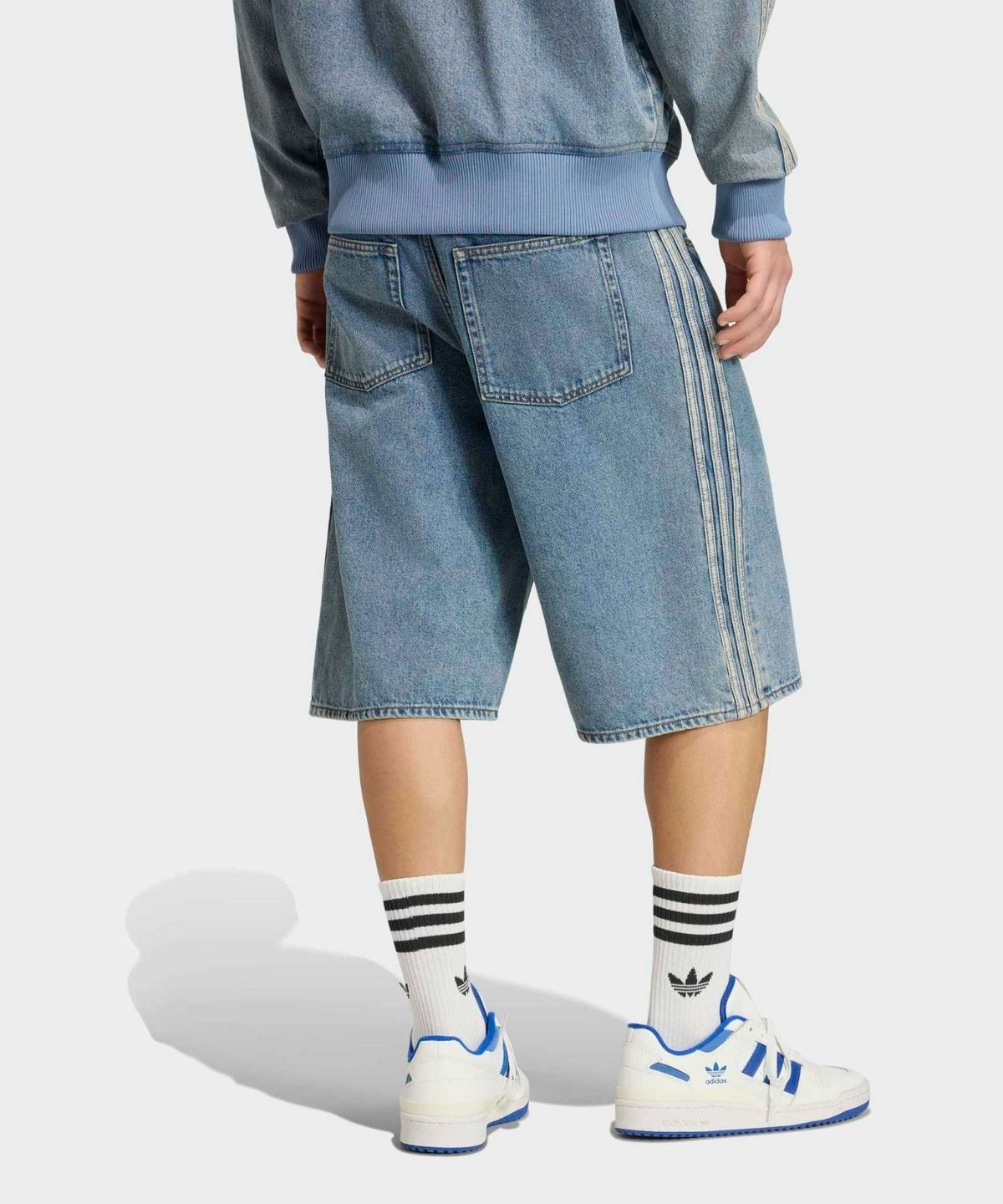 아디다스(ADIDAS) 파이어버드 데님 조츠 미드라이즈 스트레이트 레그 - 블루데님 / KS4975