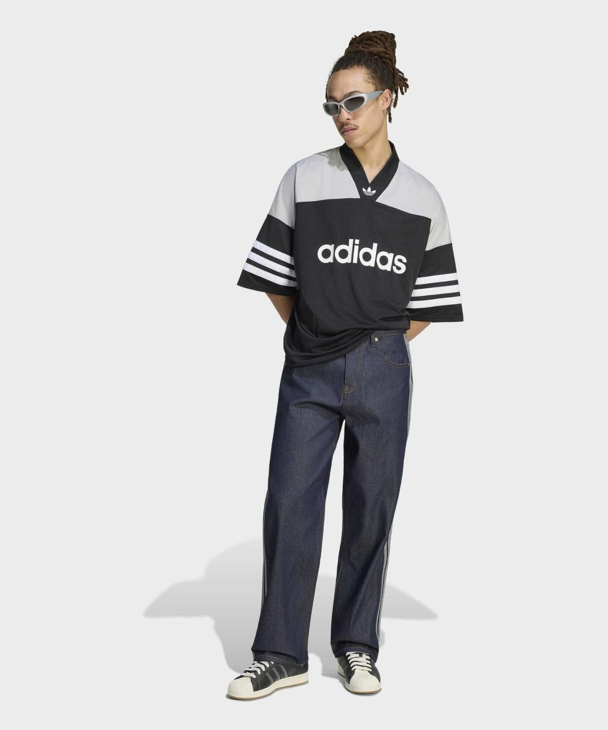 아디다스(ADIDAS) 파이어버드 데님 진 미드라이즈 스트레이트 레그 - 인디고데님 / KS6924