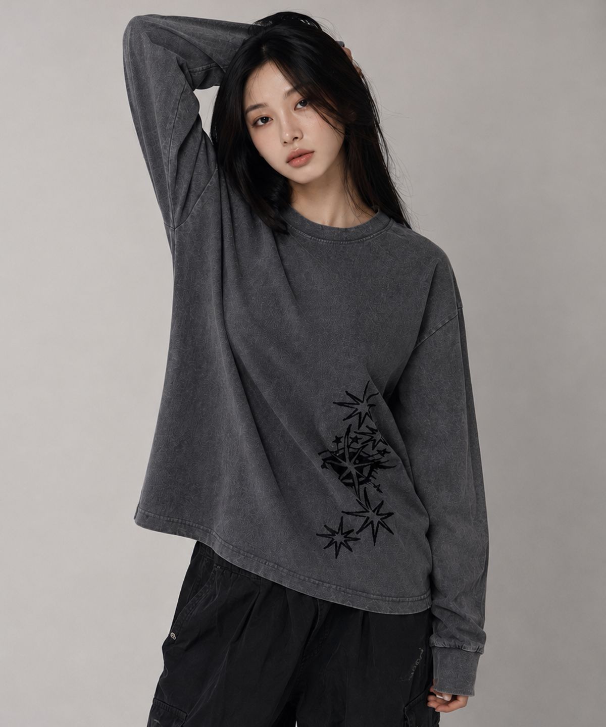 도톤(DOTON) AFTERGLOW ACID LONG SLEEVE  (Khaki)