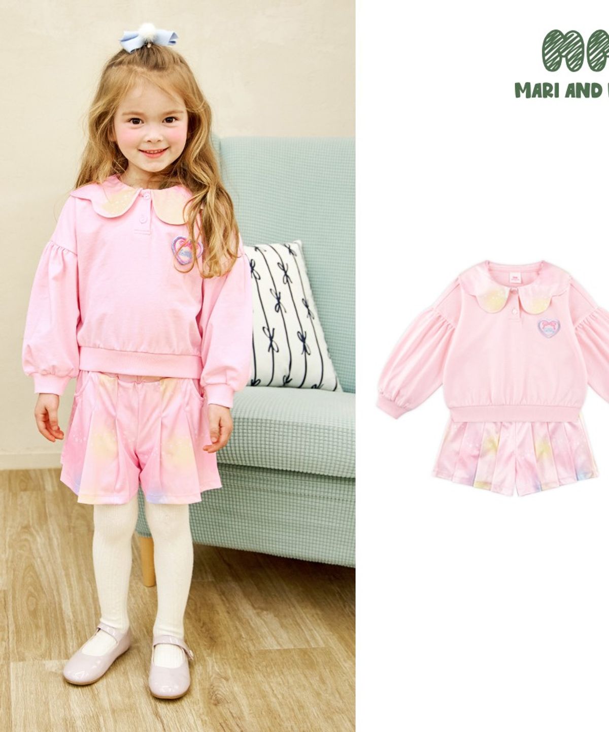 월튼키즈(WALTON KIDS) 블링오로라플리츠상하복