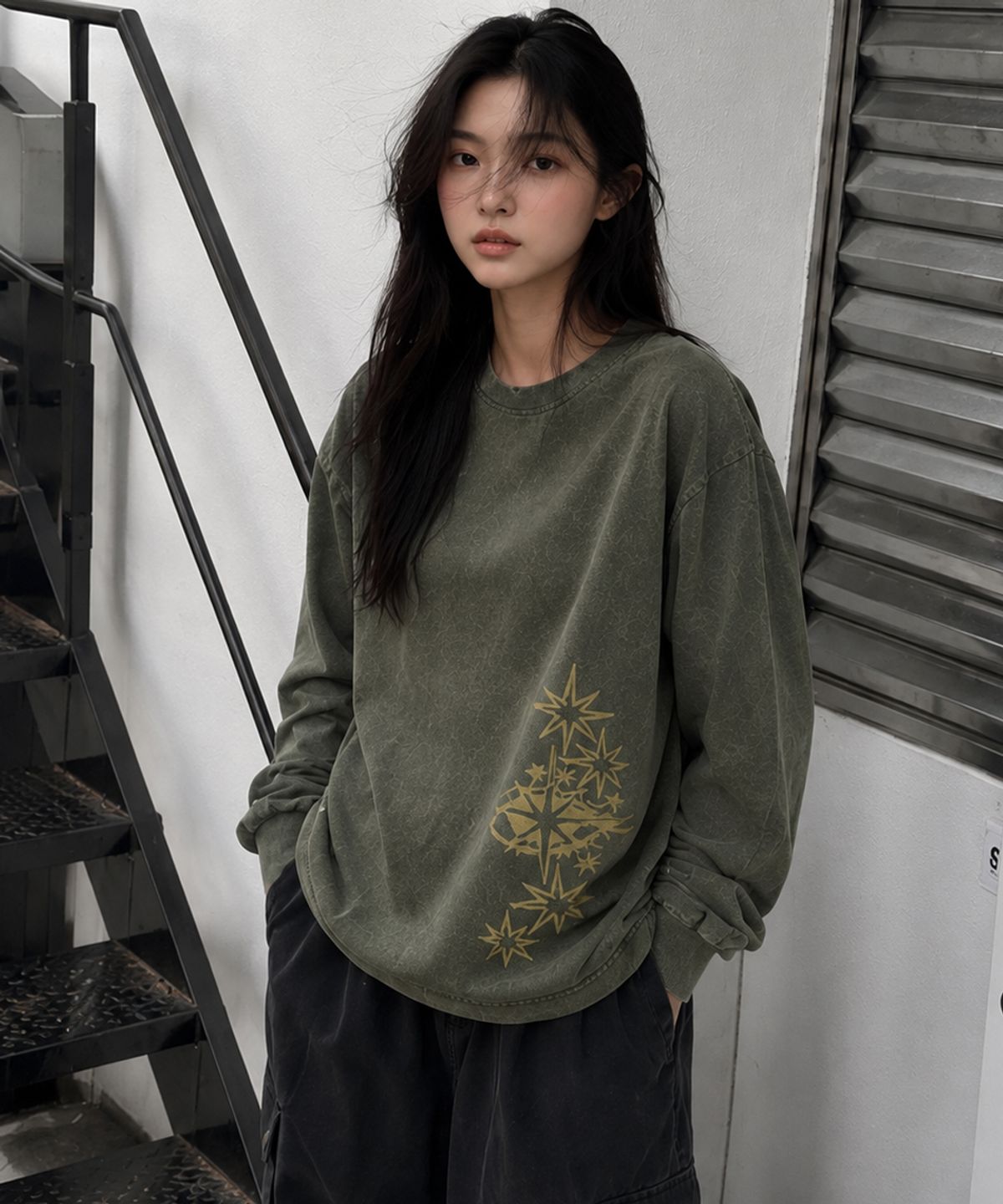 도톤(DOTON) AFTERGLOW ACID LONG SLEEVE (Black)