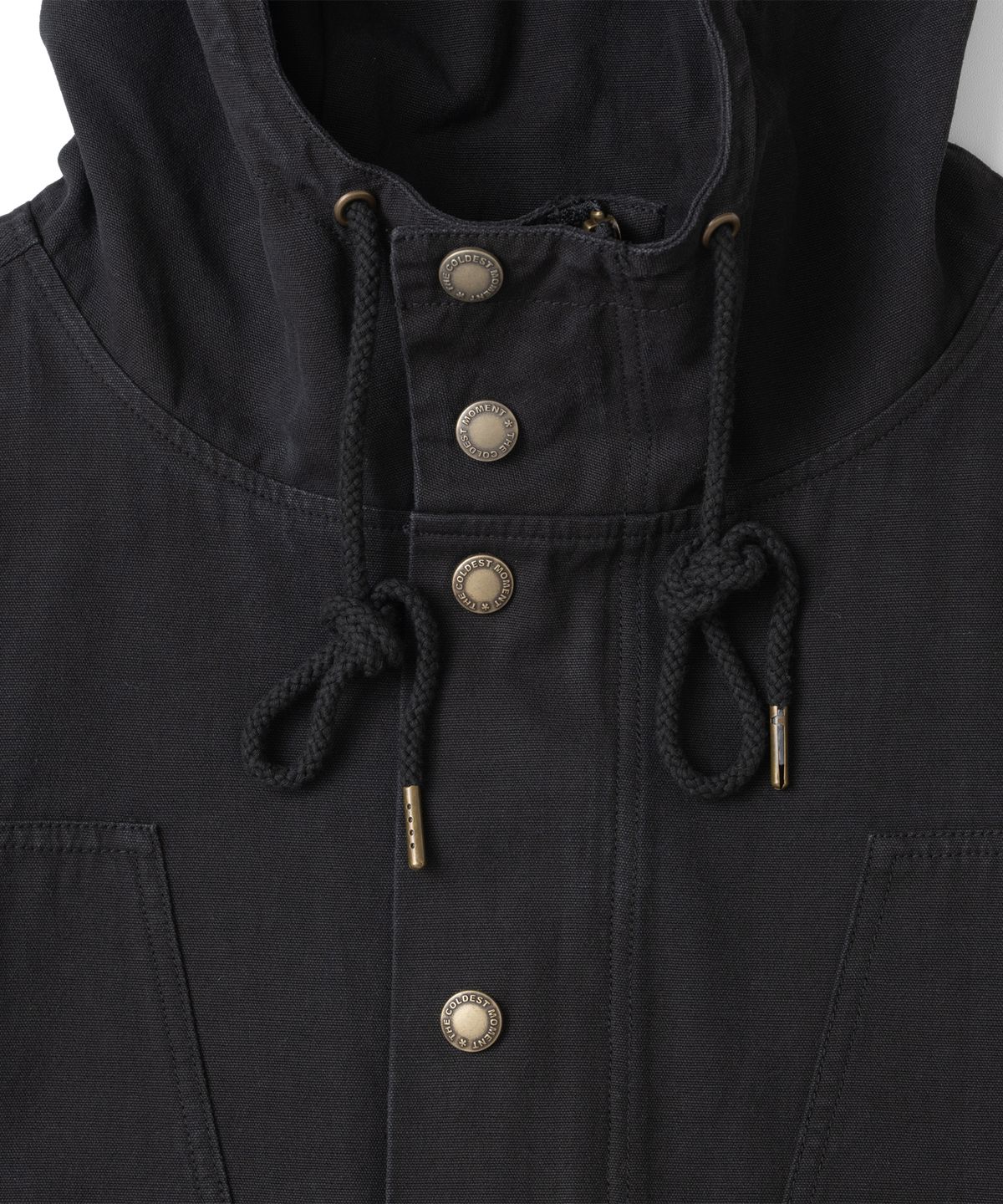 더콜디스트모먼트(THECOLDESTMOMENT) TCM logo snap field jacket (black)
