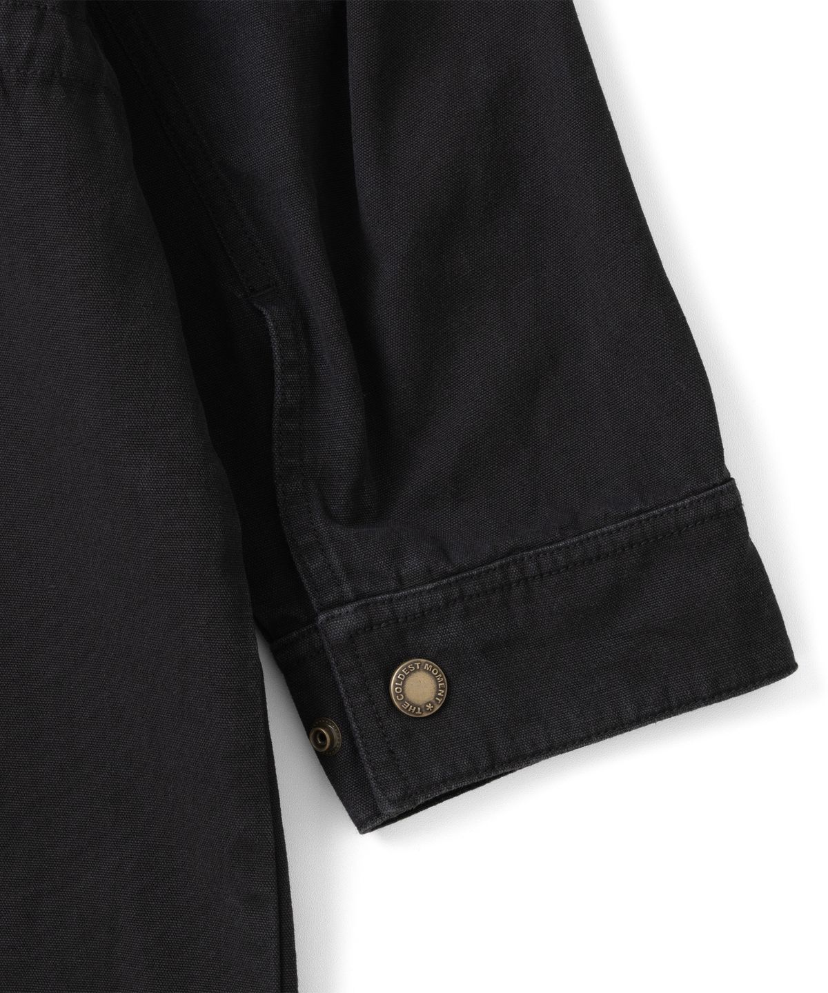 더콜디스트모먼트(THECOLDESTMOMENT) TCM logo snap field jacket (black)