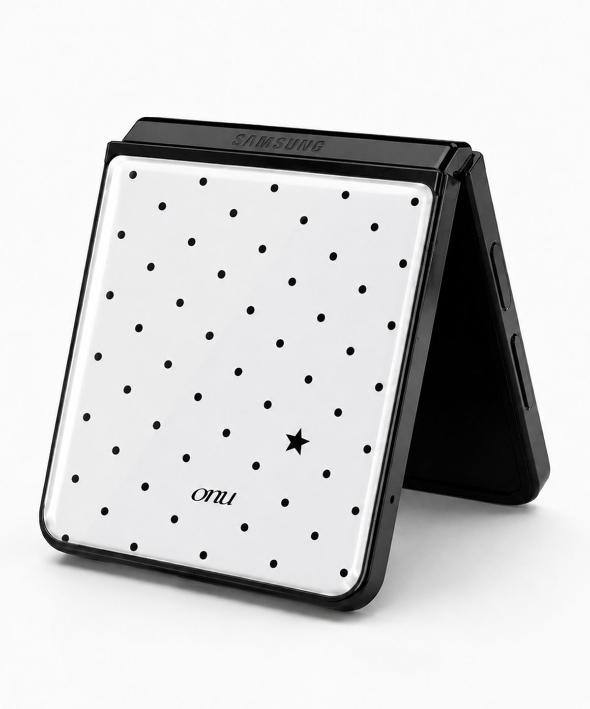 오누(ONU) [2COLOR/Z플립8/7] 도트 패턴 디자인 블랙 에폭시케이스