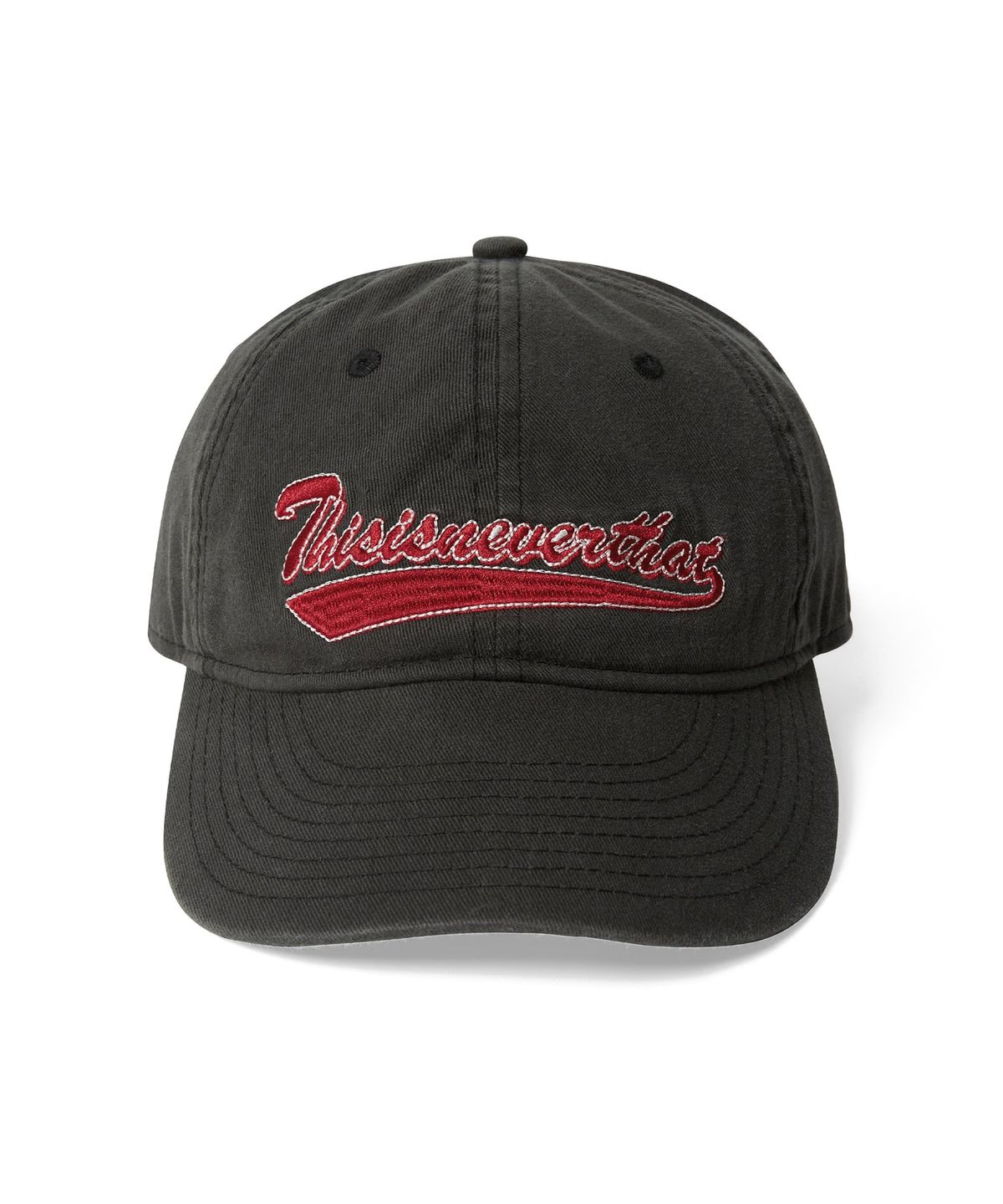 디스이즈네버댓(THISISNEVERTHAT) Washed Script Logo Cap Charcoal