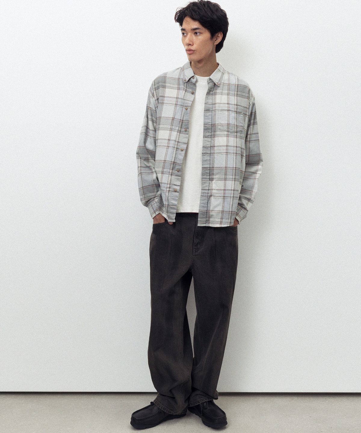 디스이즈네버댓(THISISNEVERTHAT) Flannel Check Shirt Grey