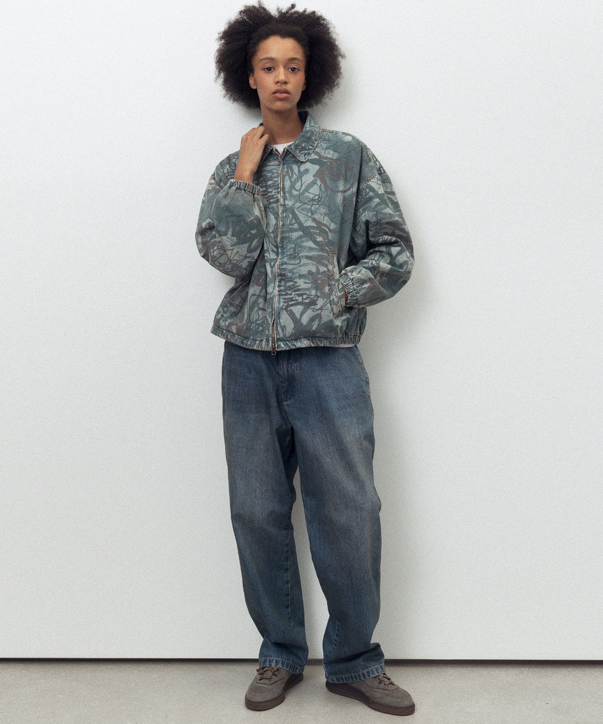 디스이즈네버댓(THISISNEVERTHAT) Denim Blouson Jacket Script