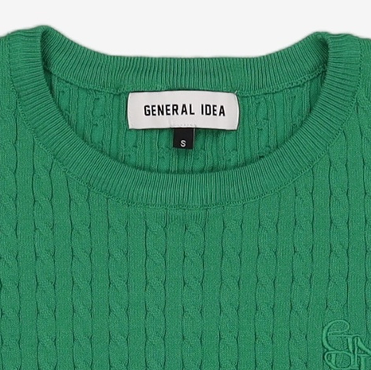 제너럴 아이디어(GENERAL IDEA) GNRL 케이블 하프 니트 [GREEN] / WBC2L05541 S