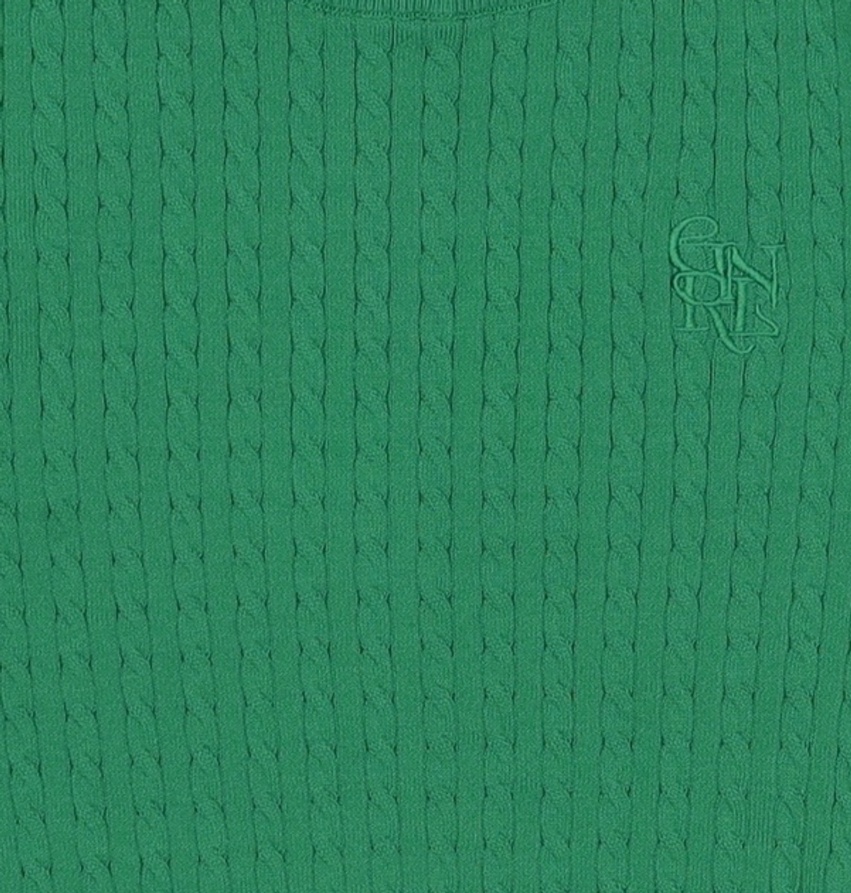 제너럴 아이디어(GENERAL IDEA) GNRL 케이블 하프 니트 [GREEN] / WBC2L05541 S