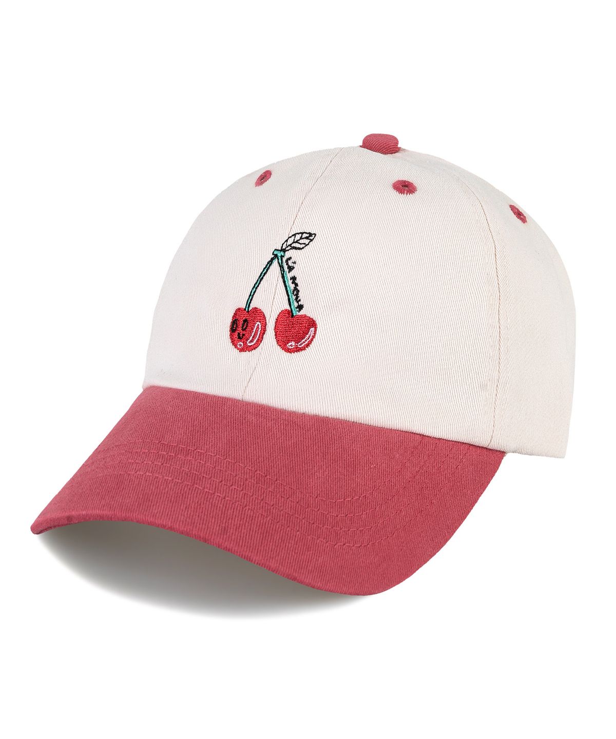 비치스앤 크림 키즈(BEACHESAND CREAM KIDS) 체리 페이스 투톤 볼캡-핑크(cherry face two-tone ball cap)