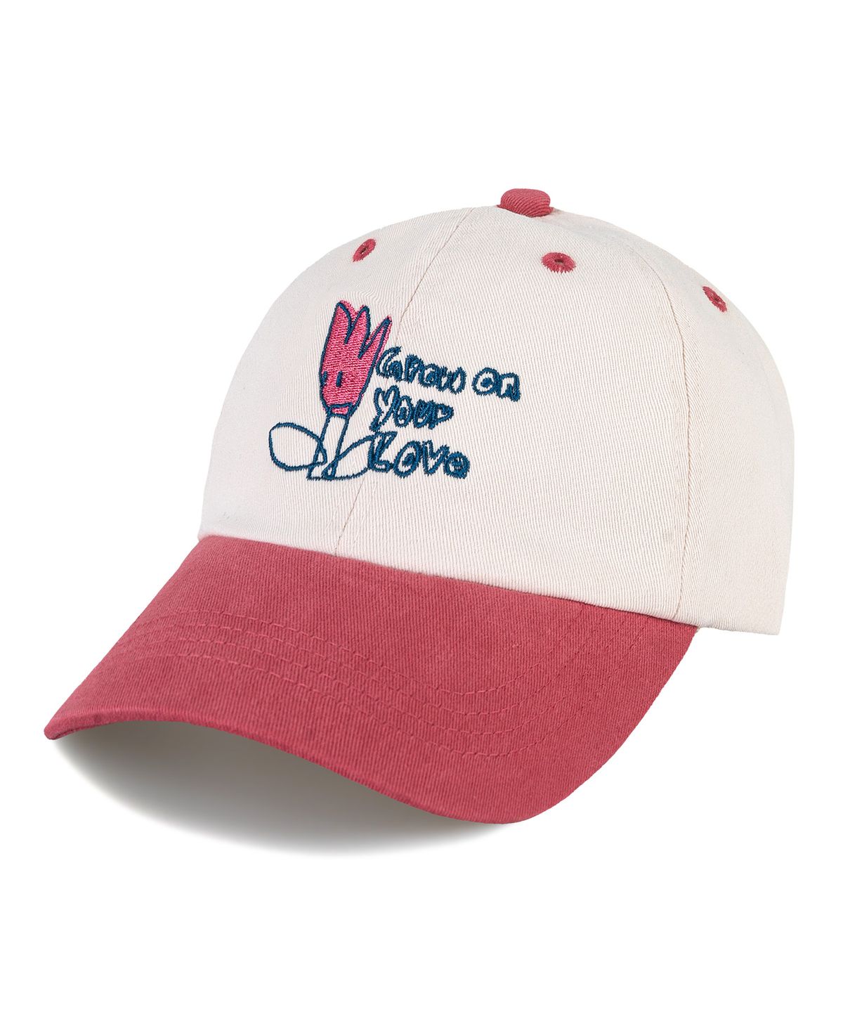 비치스앤 크림 키즈(BEACHESAND CREAM KIDS) 그로우 러브 투톤 볼캡-핑크(Grow love shop two-tone Ball Cap)