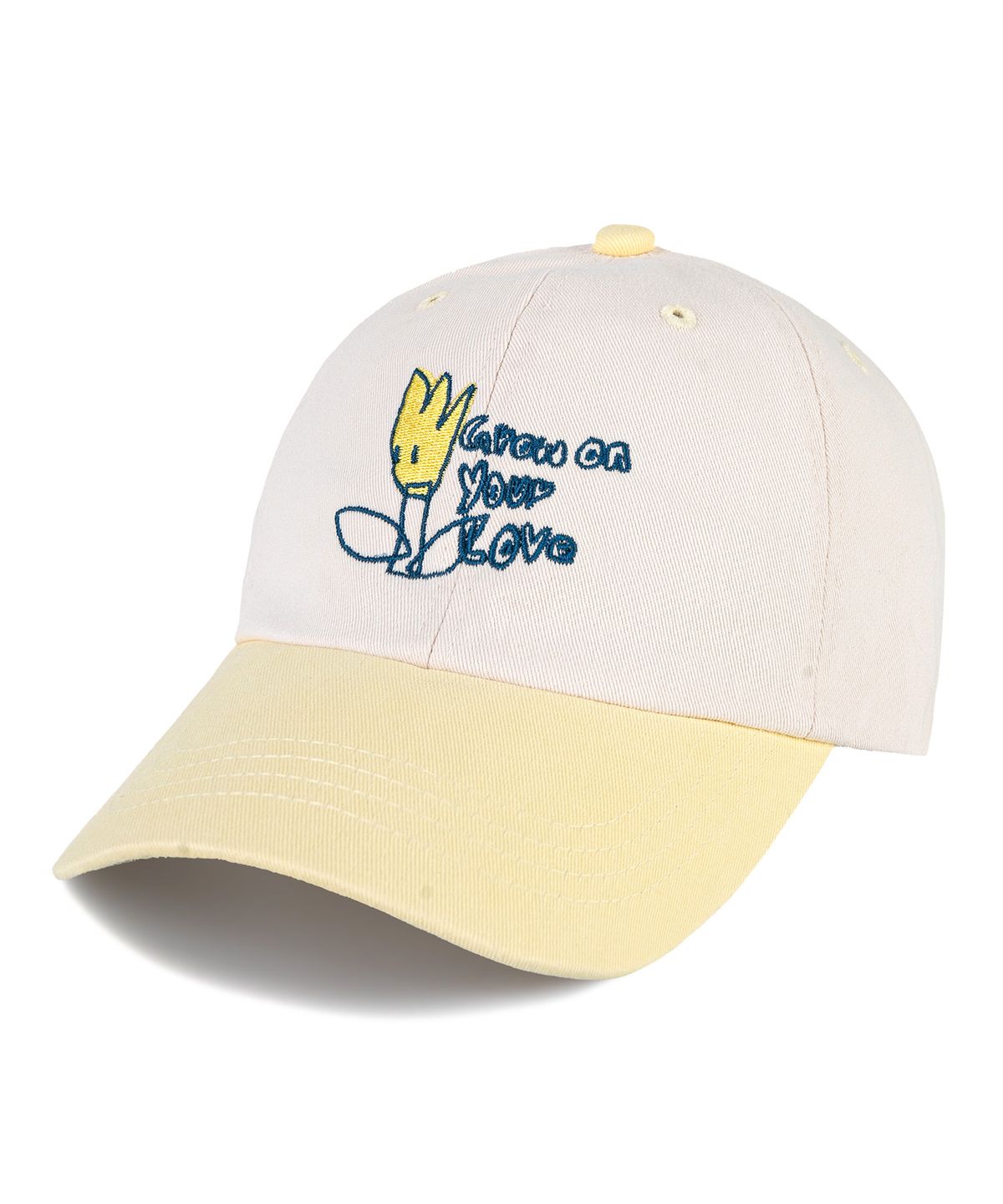 비치스앤 크림 키즈(BEACHESAND CREAM KIDS) 그로우 러브 투톤 볼캡-옐로우(Grow love shop two-tone Ball Cap)