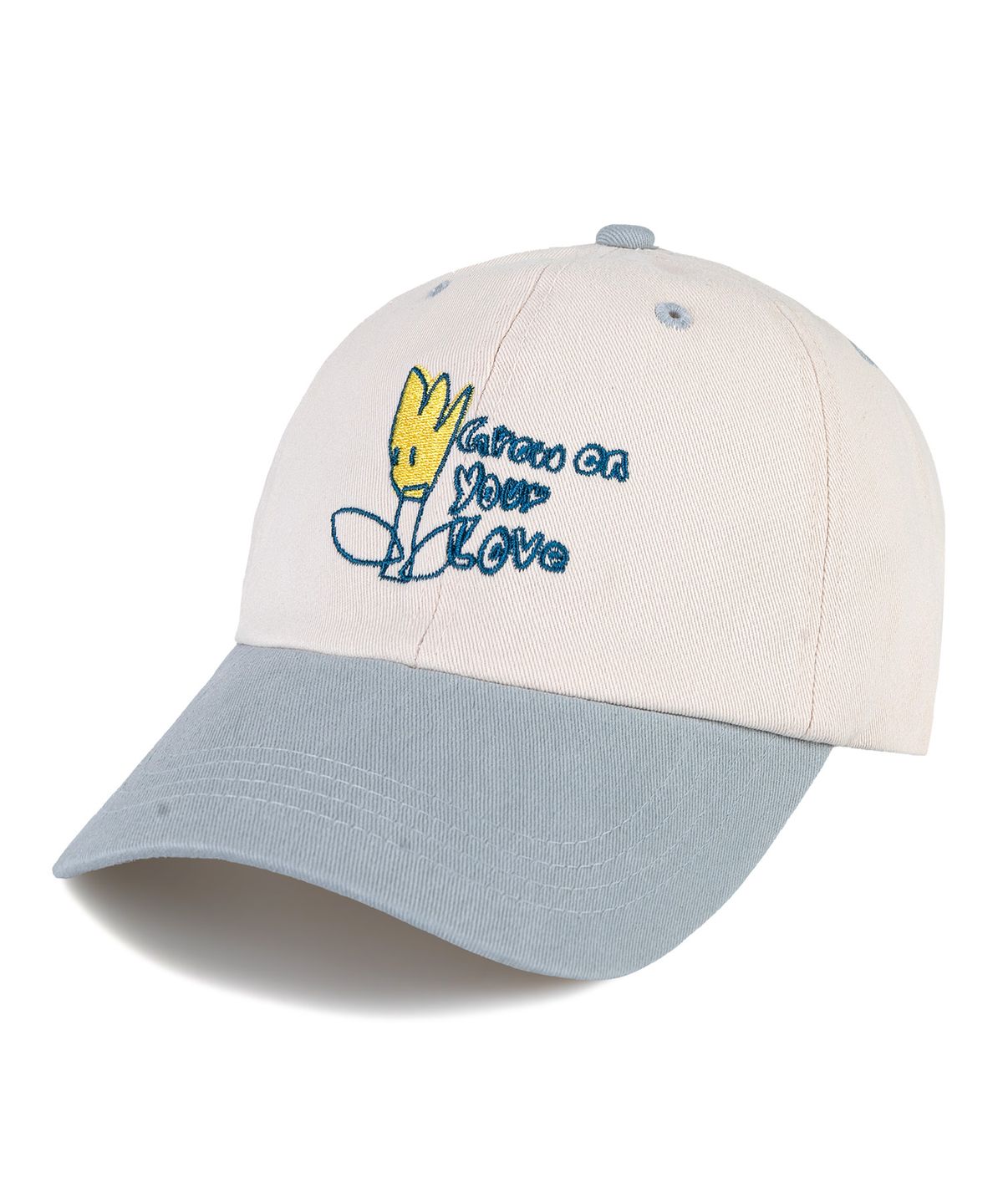 비치스앤 크림 키즈(BEACHESAND CREAM KIDS) 그로우 러브 투톤 볼캡-베이비블루(Grow love shop two-tone Ball Cap)