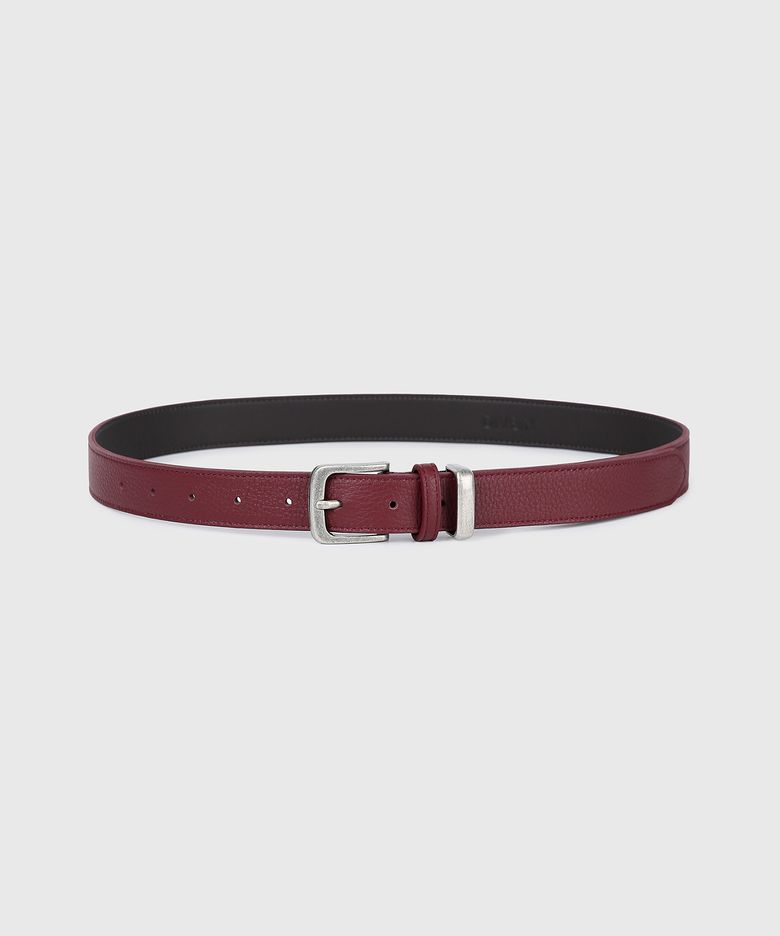 VINTAGE SHRUNKEN LEATHER BELT (BURGUNDY)