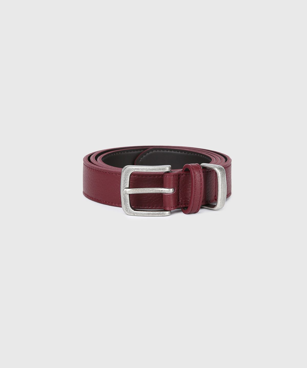 다이브인(DIVEIN) VINTAGE SHRUNKEN LEATHER BELT (BURGUNDY)