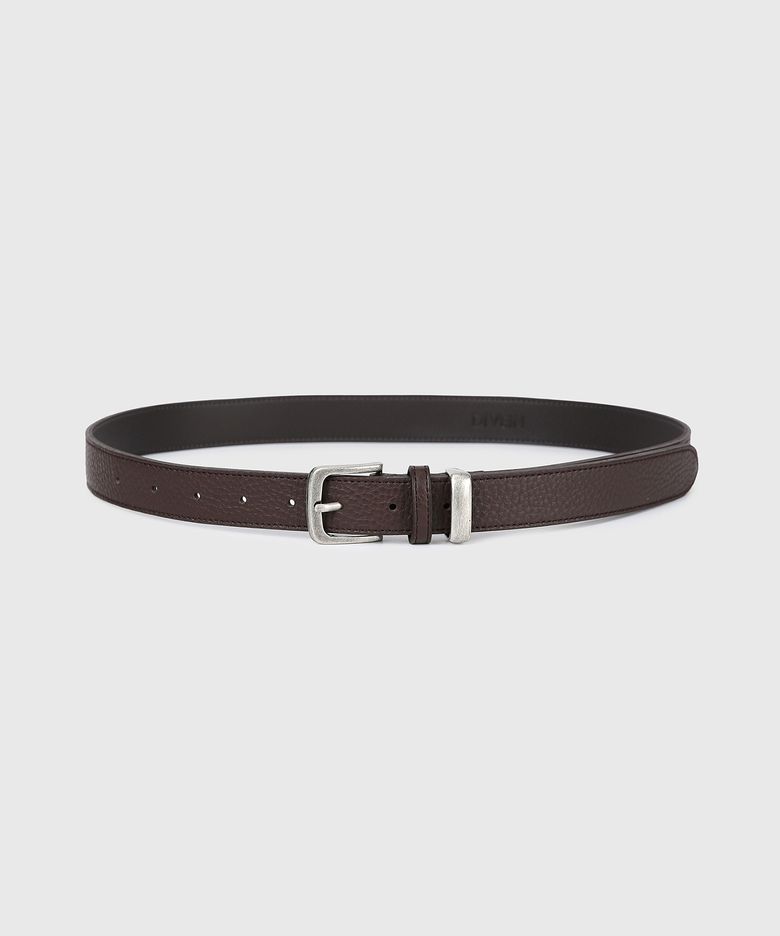 VINTAGE SHRUNKEN LEATHER BELT (BROWN)