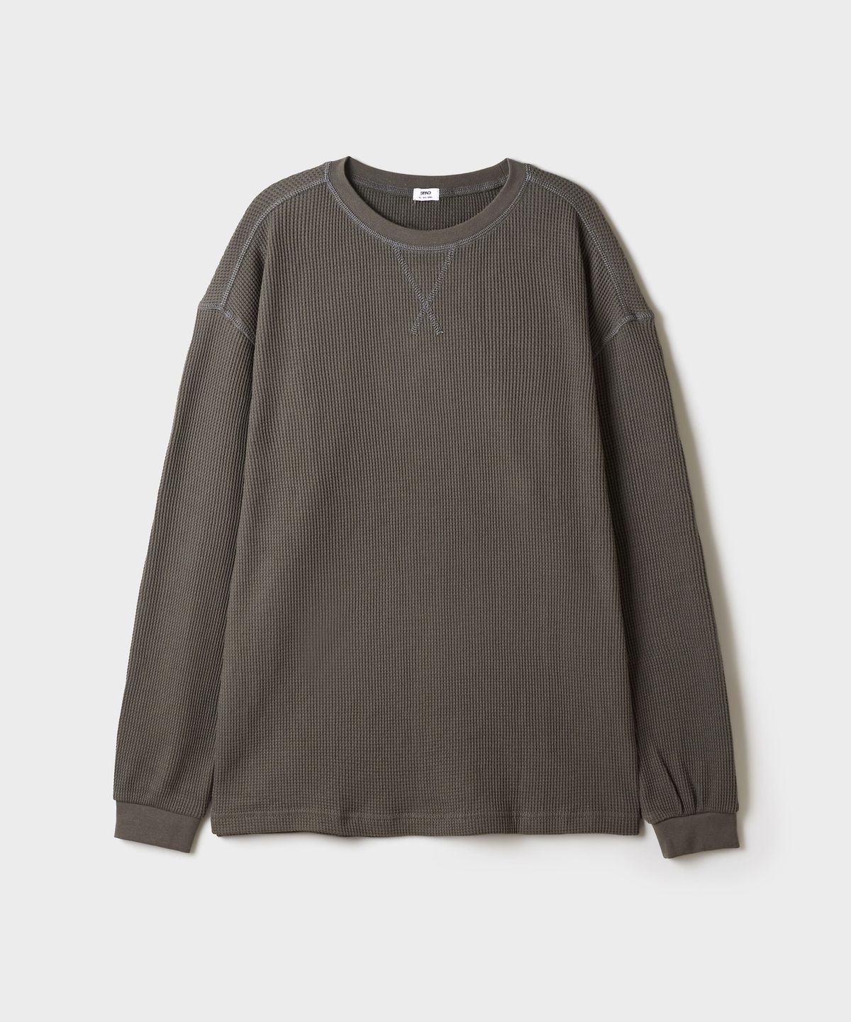 스파오(SPAO) 와플 배색 스티치 긴팔티_SPLWG49C63