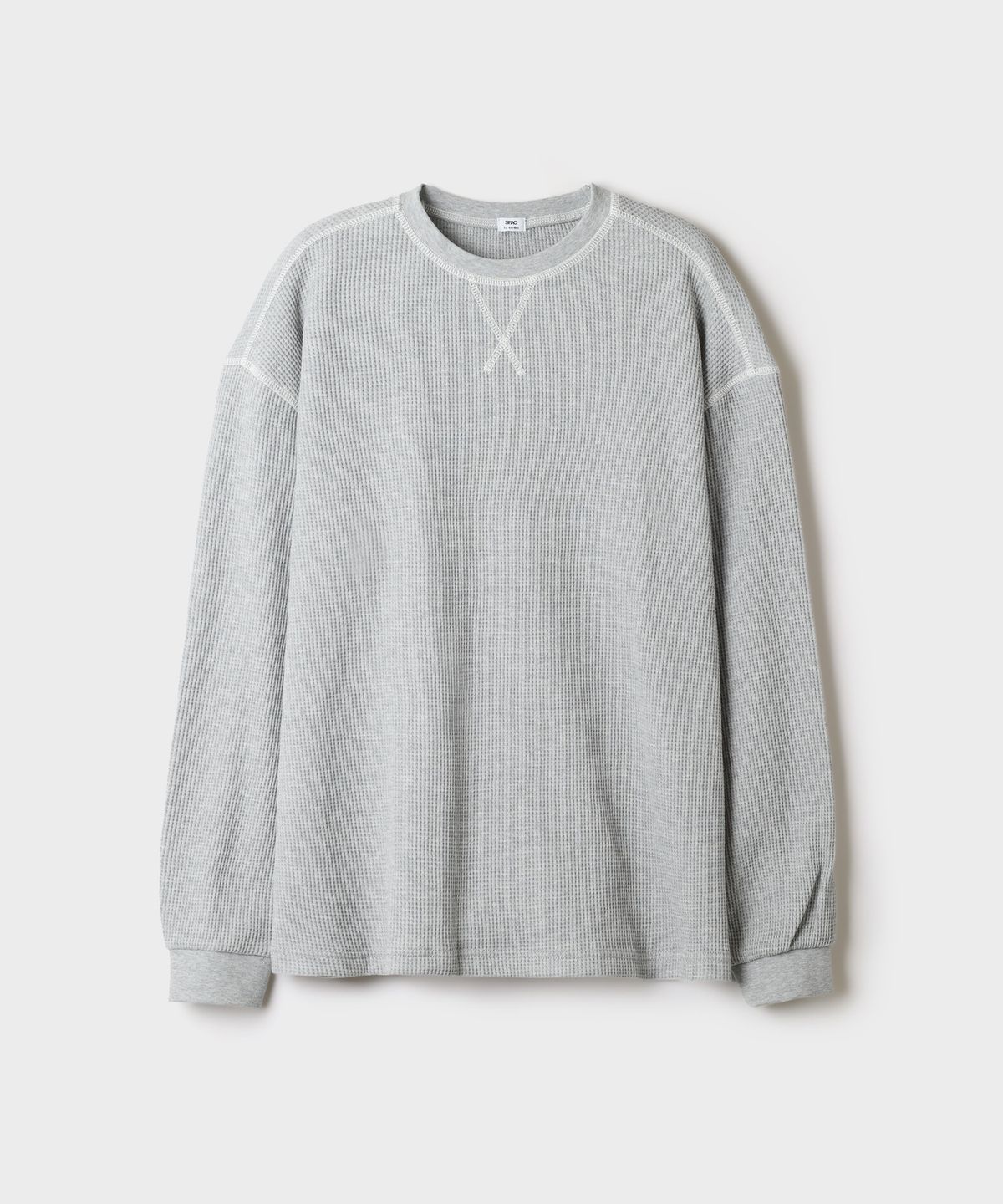 스파오(SPAO) 와플 배색 스티치 긴팔티_SPLWG49C63