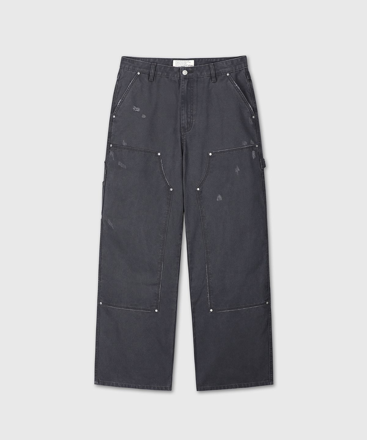 다이브인(DIVEIN) DAMAGED OXFORD DOUBLE KNEE PANTS (CHARCOAL)