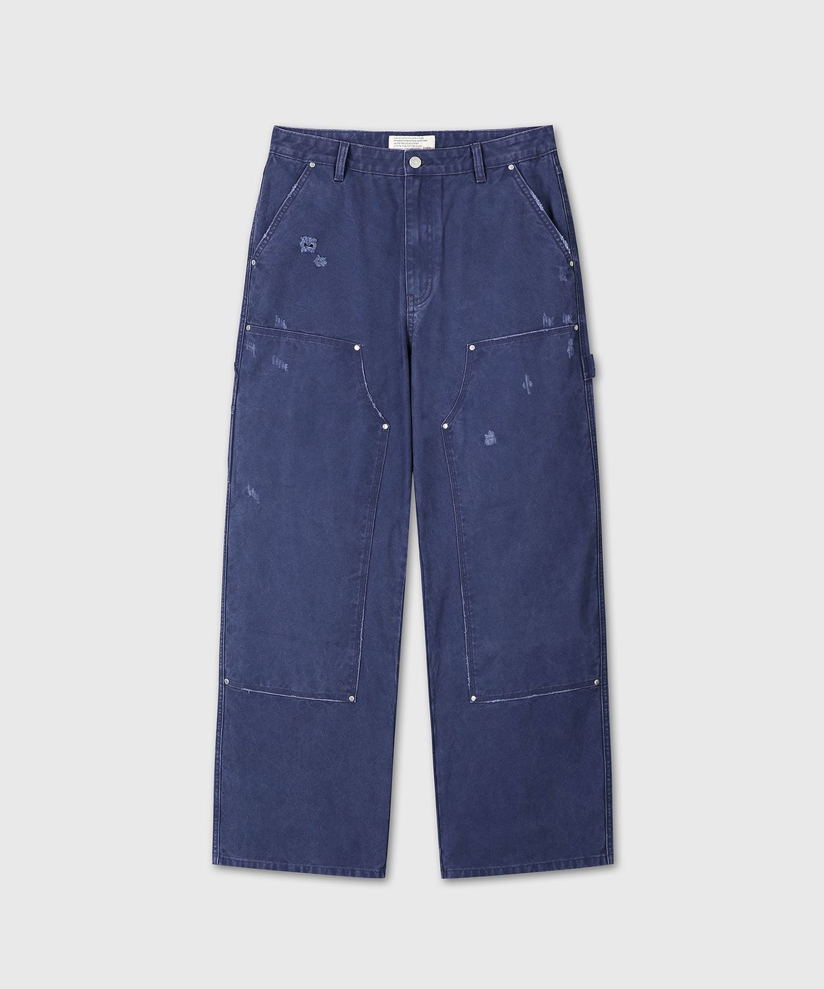 다이브인(DIVEIN) DAMAGED OXFORD DOUBLE KNEE PANTS (BLUE)