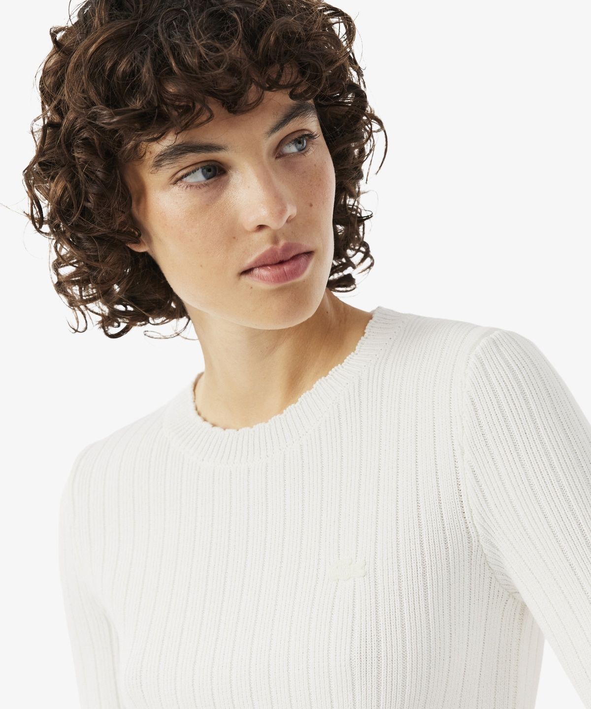 라코스테(LACOSTE) 여성 스캘럽 디테일 반팔 스웨터 AF8254-56N 70V
