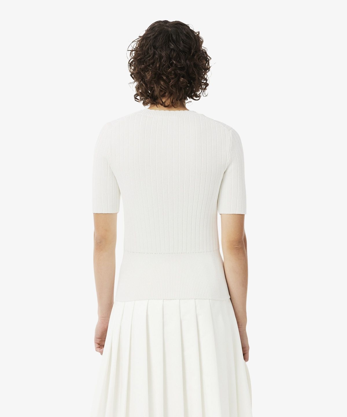 라코스테(LACOSTE) 여성 스캘럽 디테일 반팔 스웨터 AF8254-56N 70V