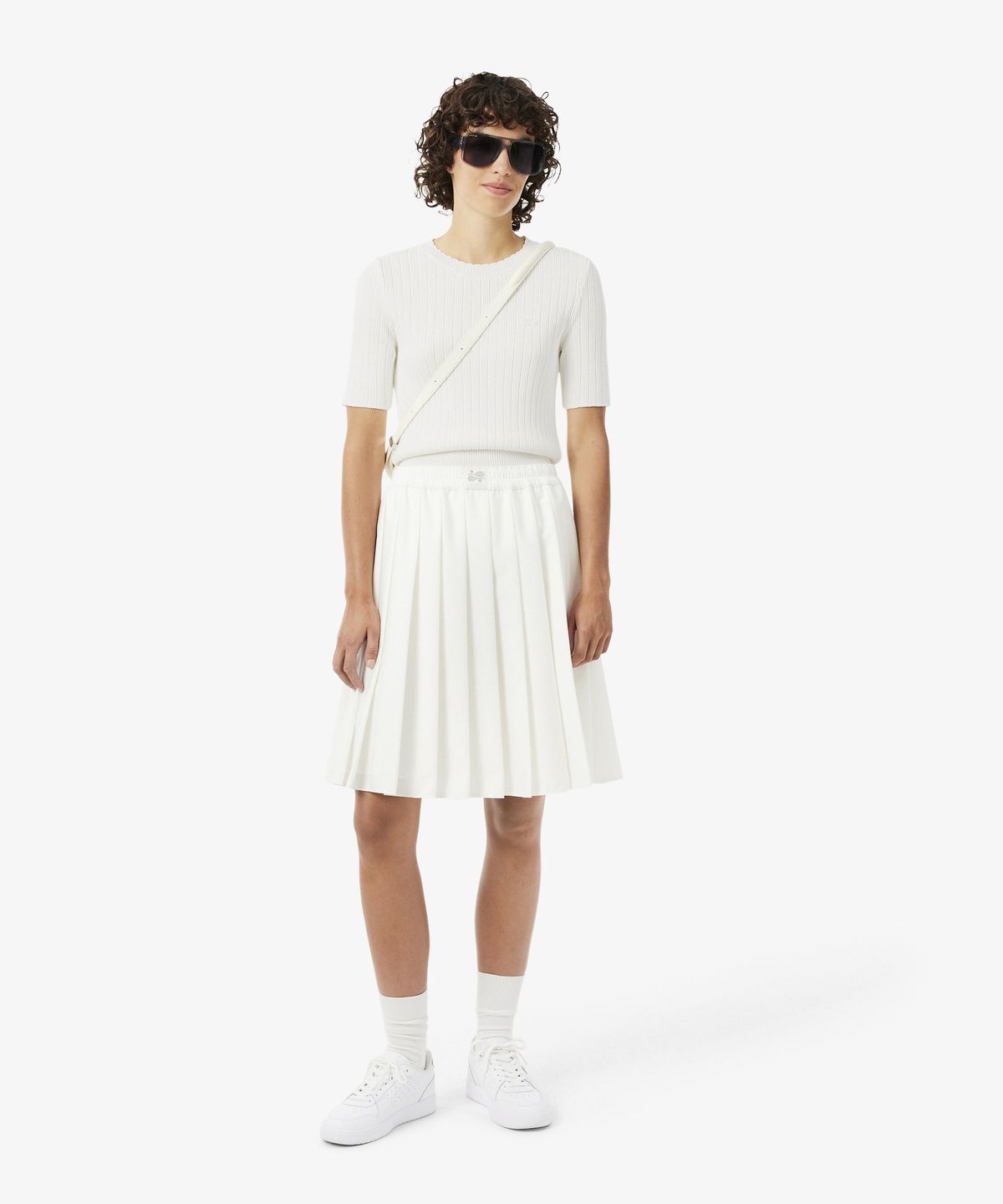 라코스테(LACOSTE) 여성 스캘럽 디테일 반팔 스웨터 AF8254-56N 70V