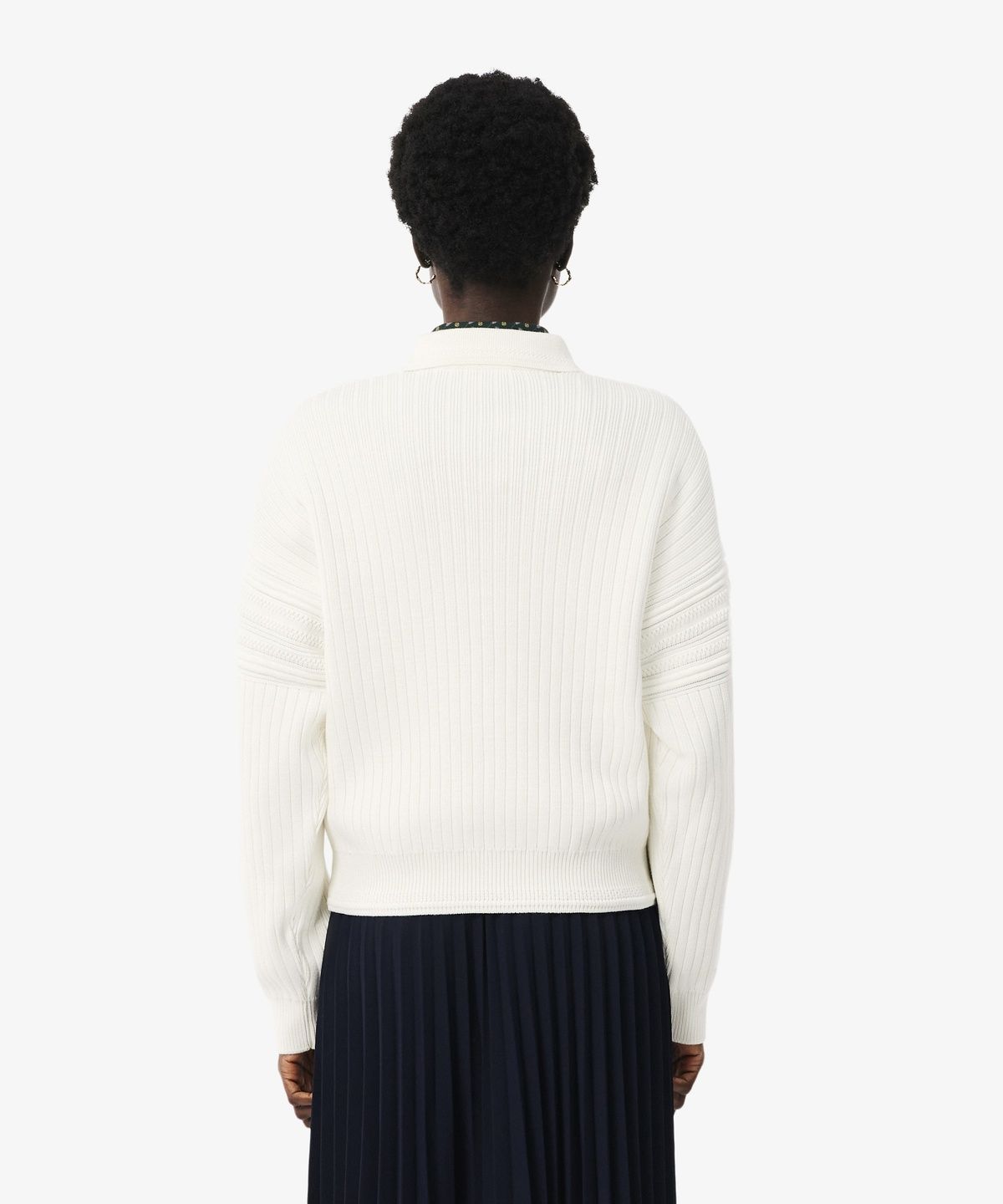 라코스테(LACOSTE) 여성 멀티 립조직 폴로 긴팔 스웨터 AF8272-56N 70V