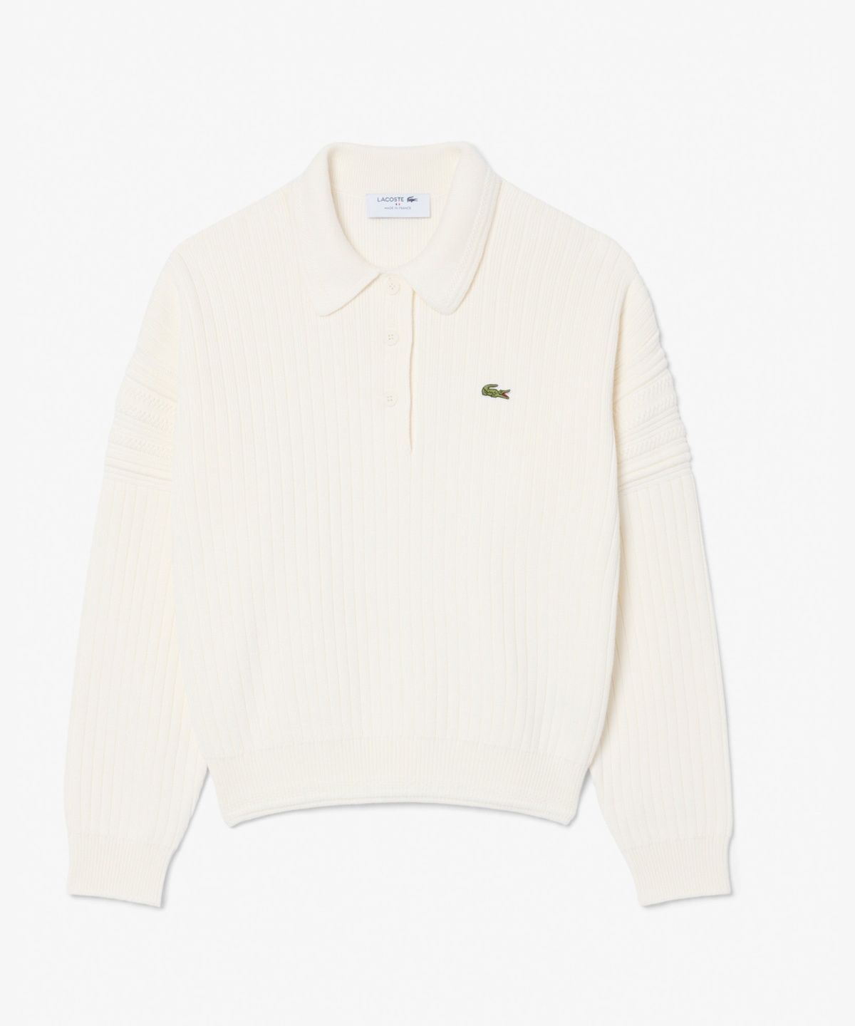 라코스테(LACOSTE) 여성 멀티 립조직 폴로 긴팔 스웨터 AF8272-56N 70V