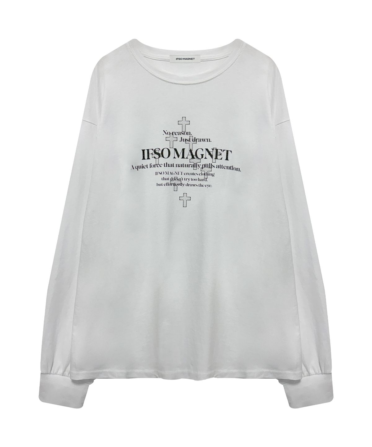 이프소마그넷(IFSO MAGNET) Pigment Printed Long Sleeve Tee - WHITE