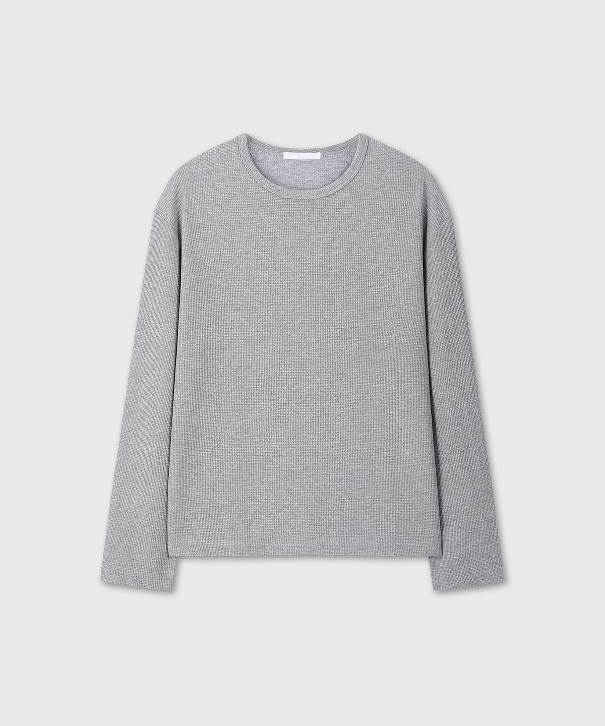 다이브인(DIVEIN) UNIFORM WAFFLE LONG SLEEVE (MELANGE GRAY)