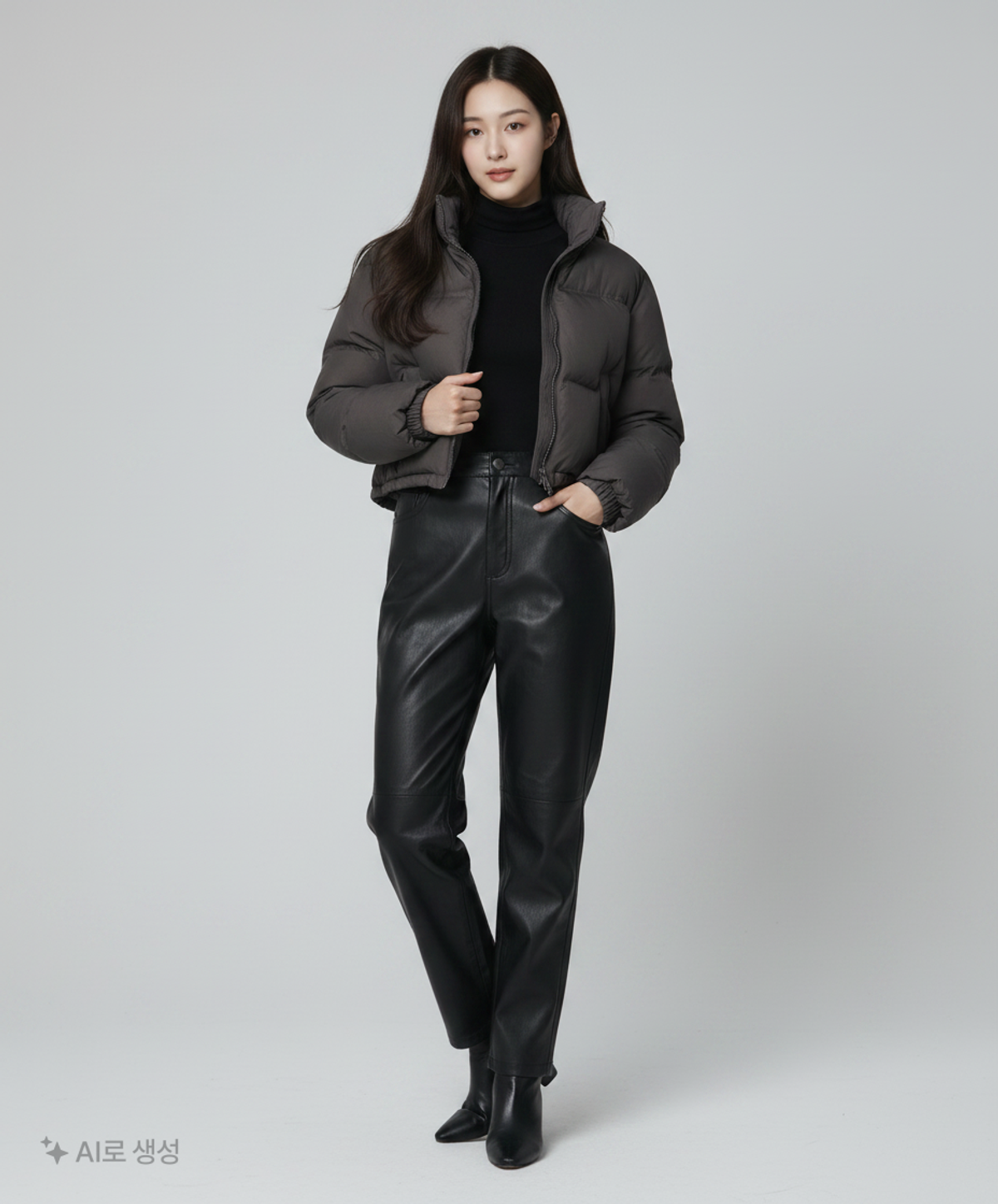 브라운브레스(BROWNBREATH) TAG CROPPED PUFFER - BLACK S