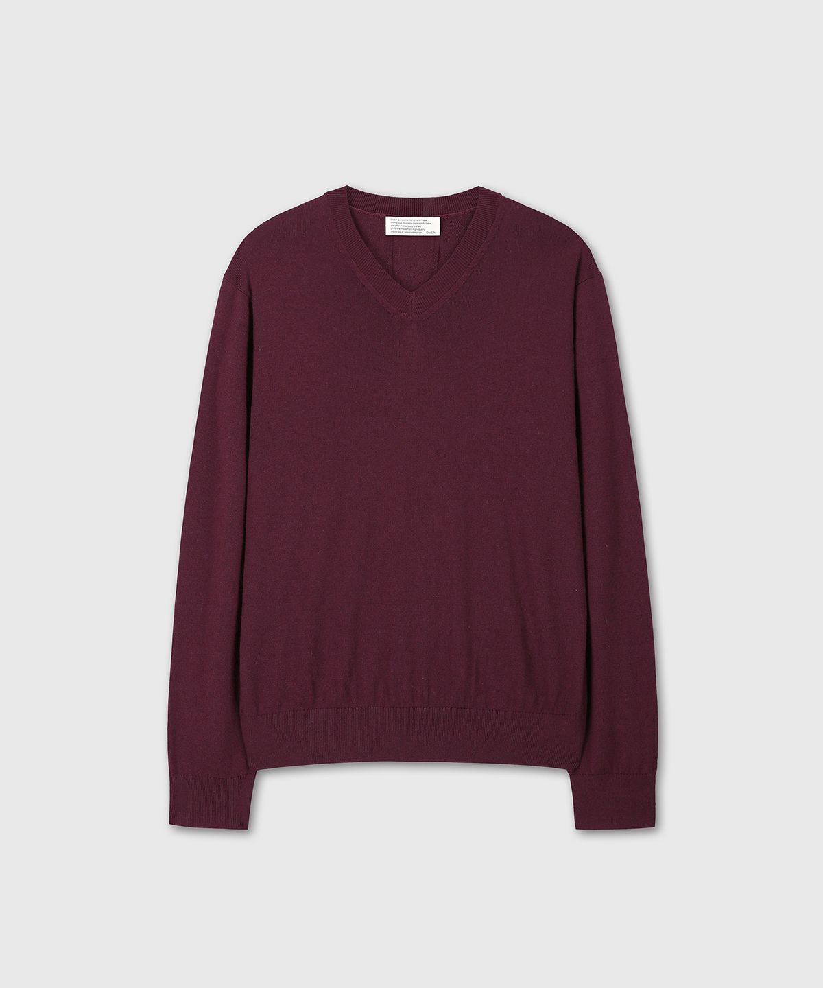 다이브인(DIVEIN) LOOSED FINE WOOL V-NECK KNIT (BURGUNDY)