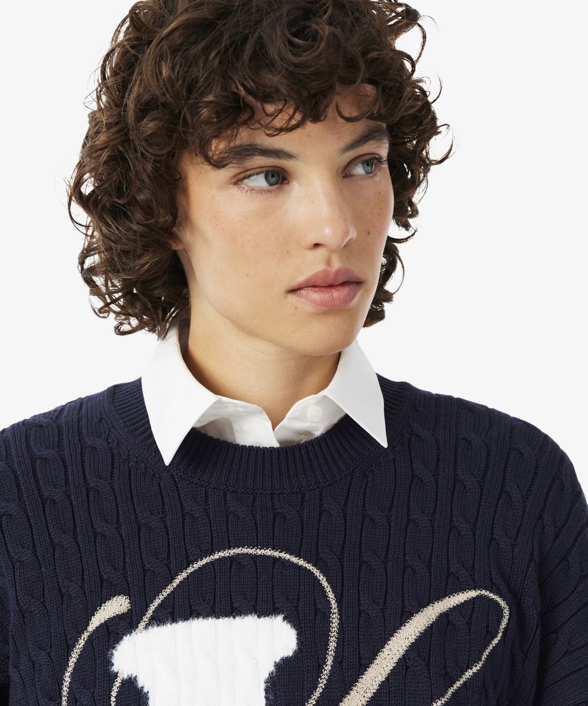 라코스테(LACOSTE) 여성 L로고 케이블 스웨터 AF8253-56N MXQ
