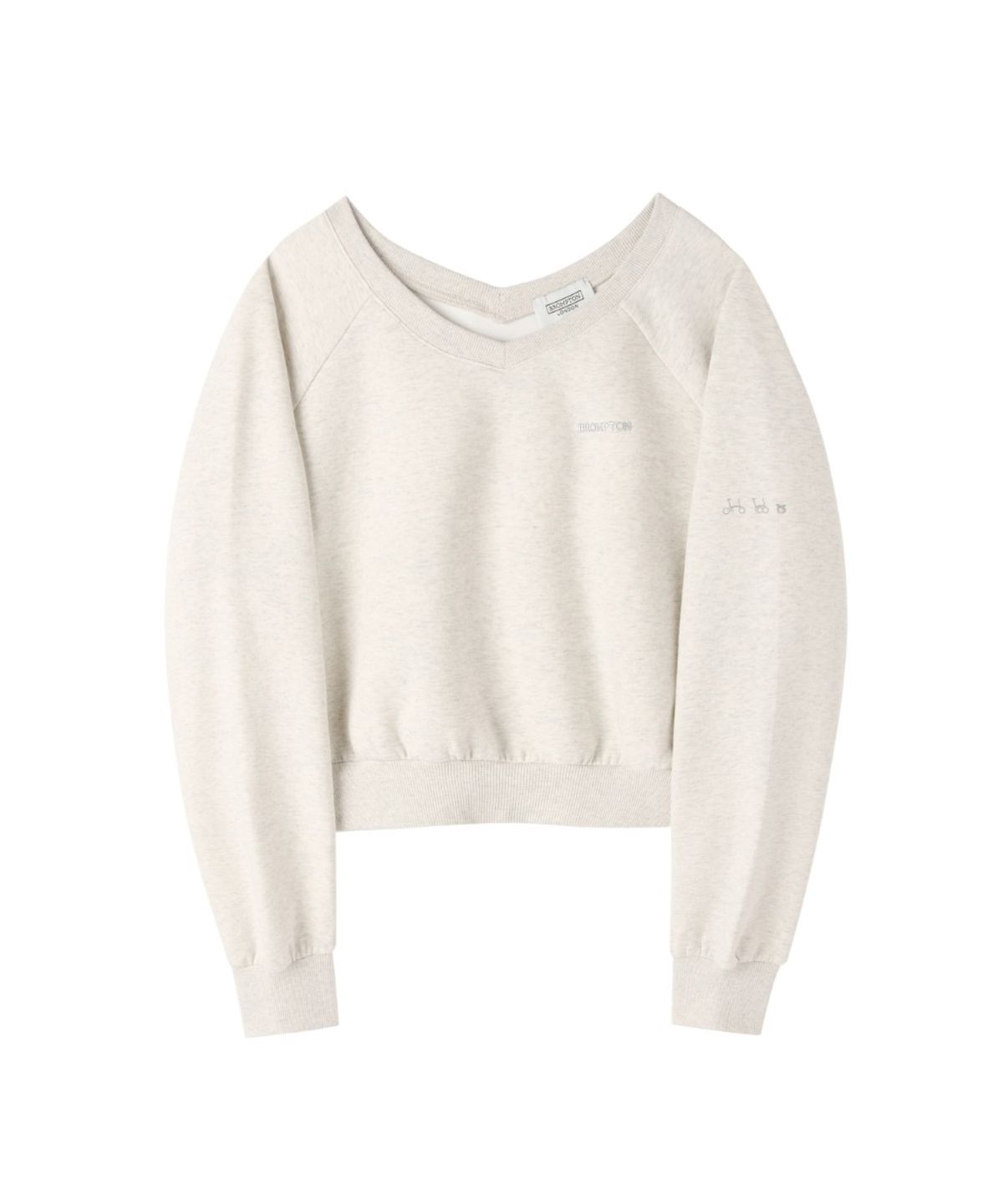 브롬톤 런던(BROMPTON LONDON) W V-NECK SWEATSHIRT - OATMEAL (P263WSW161)
