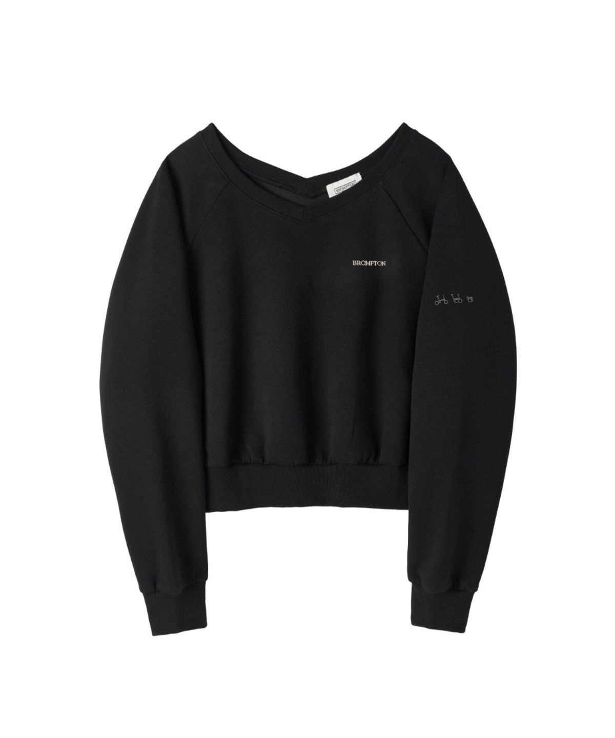 브롬톤 런던(BROMPTON LONDON) W V-NECK SWEATSHIRT - BLACK (P263WSW161)