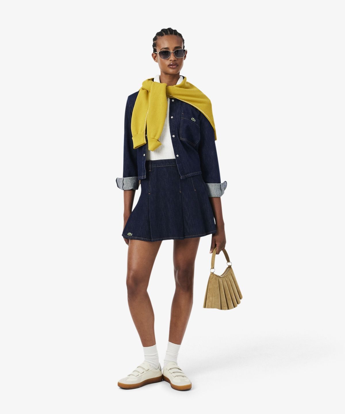 라코스테(LACOSTE) 여성 코튼 플리츠 미니 스커트 JF8311-56N RNE