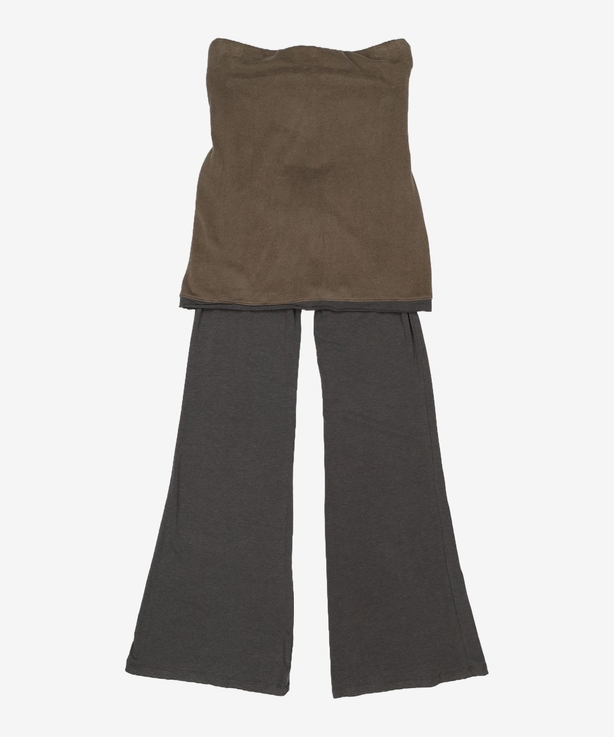 포르테나(PORTERNA) TWO-TONE LAYERED TIED SKIRT PANTS-BLACK FREE