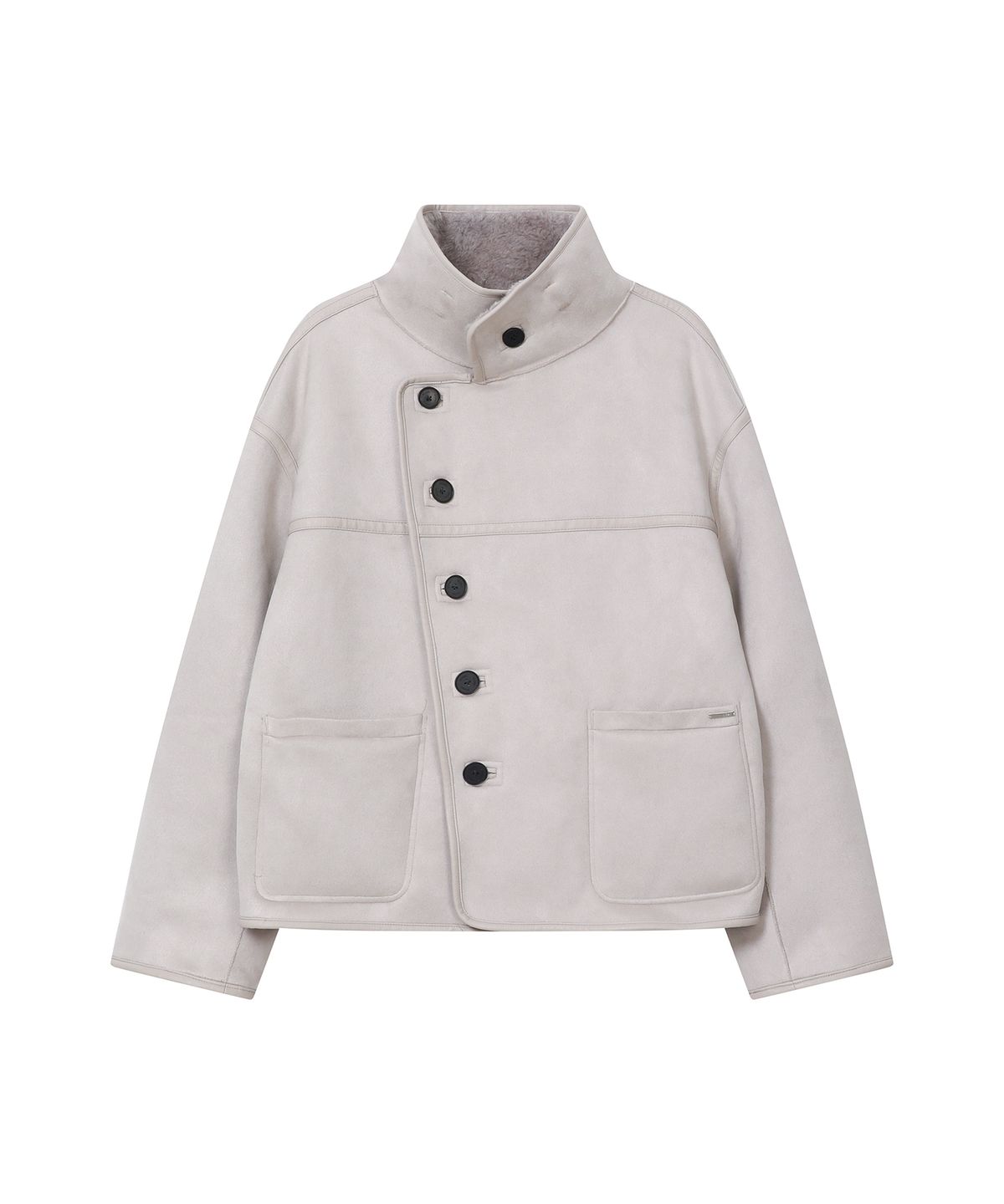 미세키서울(MISEKI SEOUL) Diagonal reversible shearing jacket BEIGE GREY
