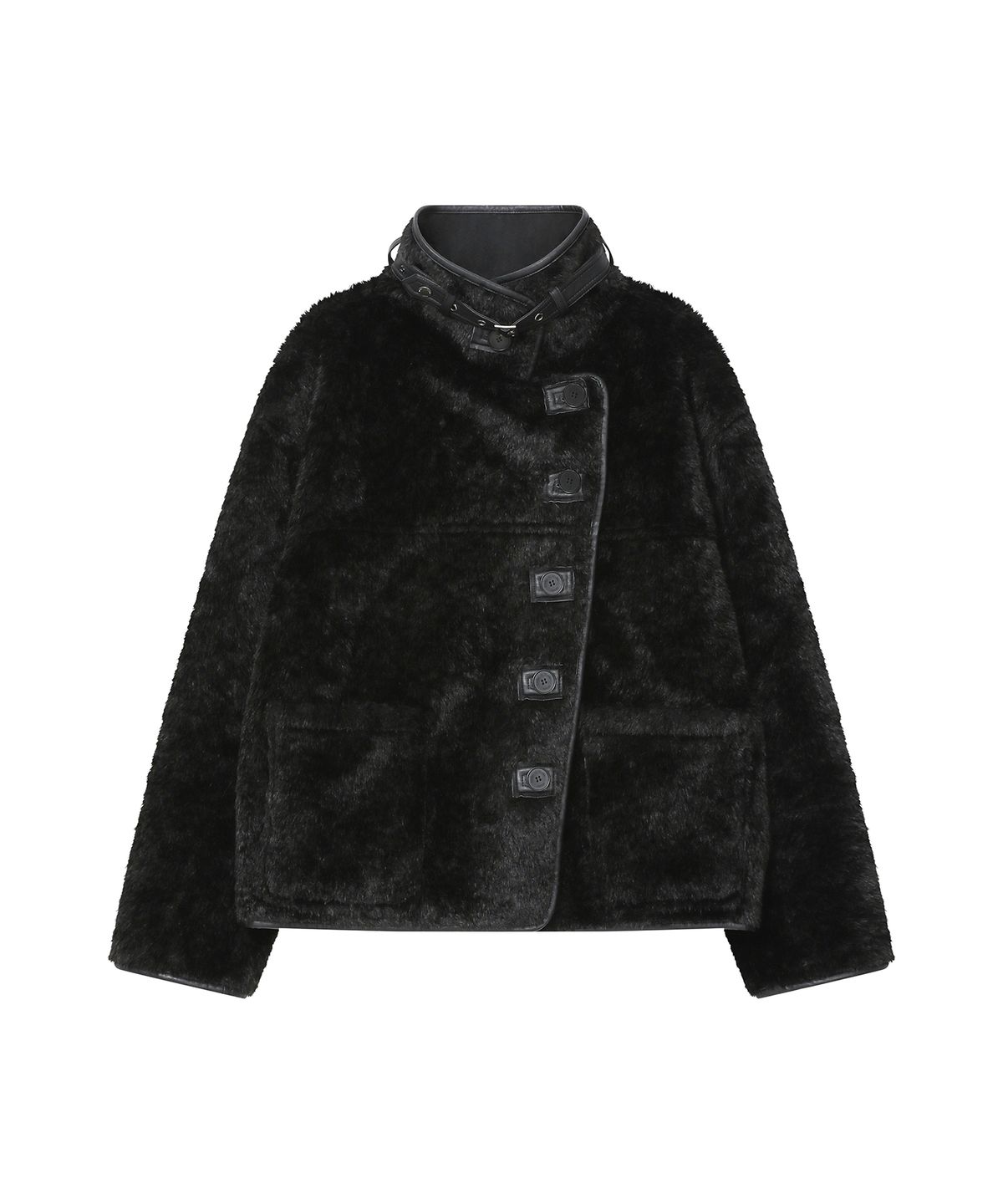 미세키서울(MISEKI SEOUL) Diagonal reversible shearing jacket BLACK