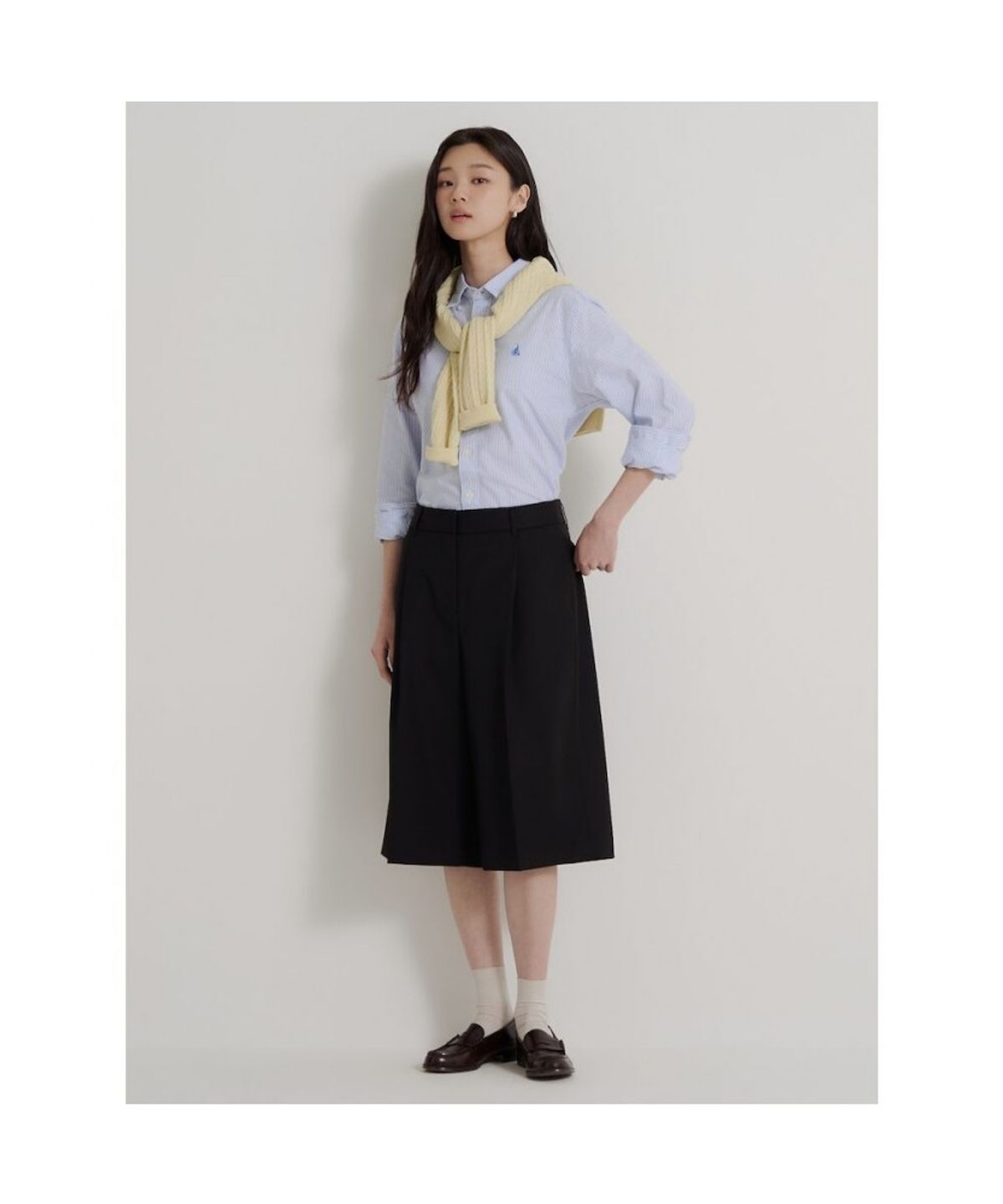 빈폴 멘(BEANPOLE MEN) [Essential] 남녀공용 옥스포드 스트라이프 셔츠  블루