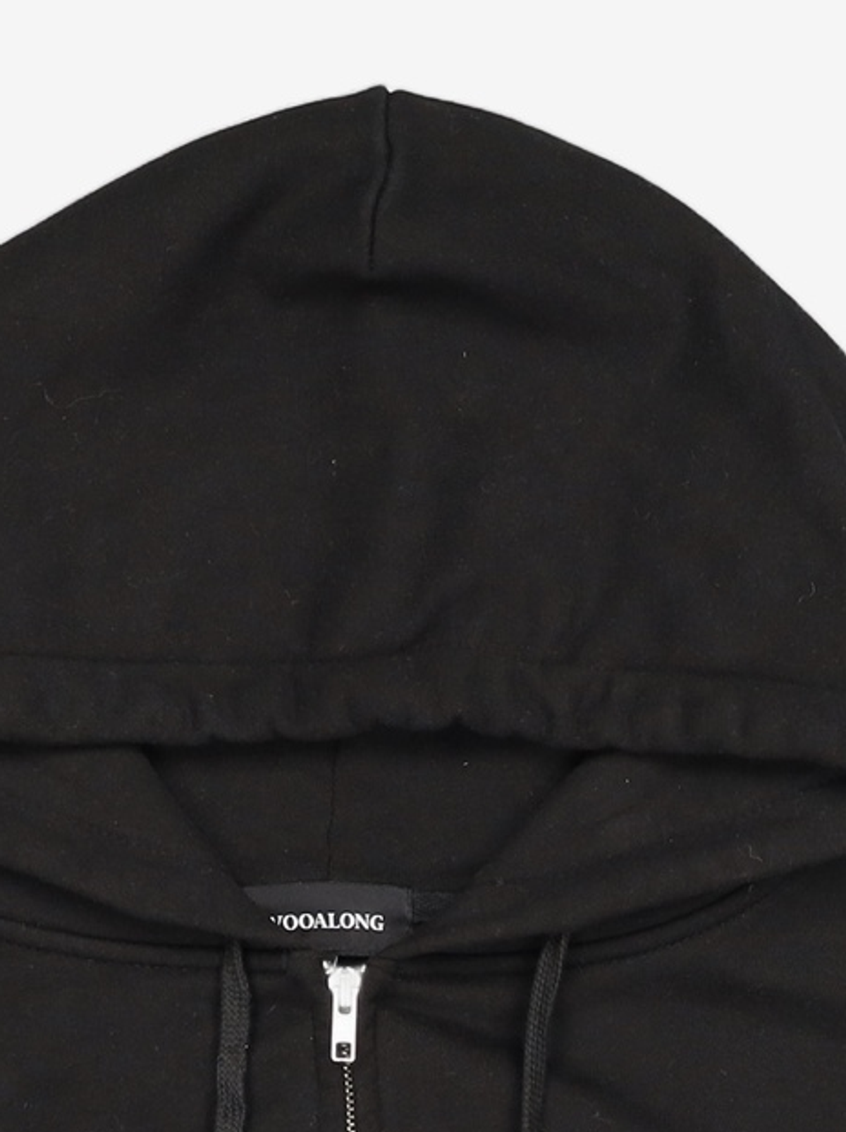 우알롱(WOOALONG) Signature crop hood zip-up - BLACK XS