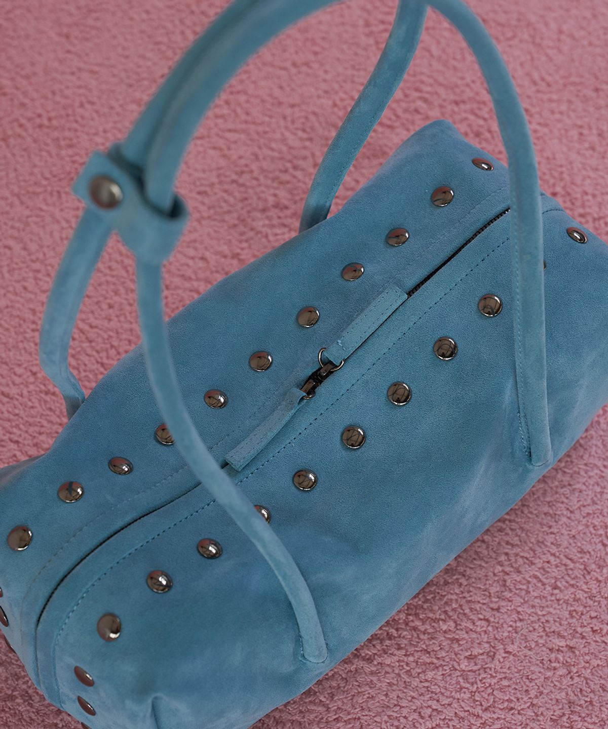 콰니(KWANI) Fold Frame Stud Bag Turquoise