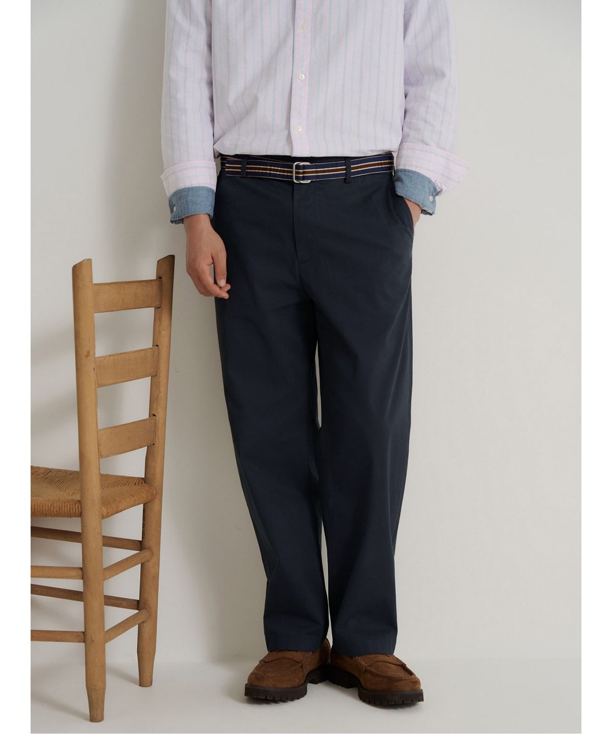 빈폴 멘(BEANPOLE MEN) [Essential] 루즈 테이퍼드 치노 팬츠  네이비