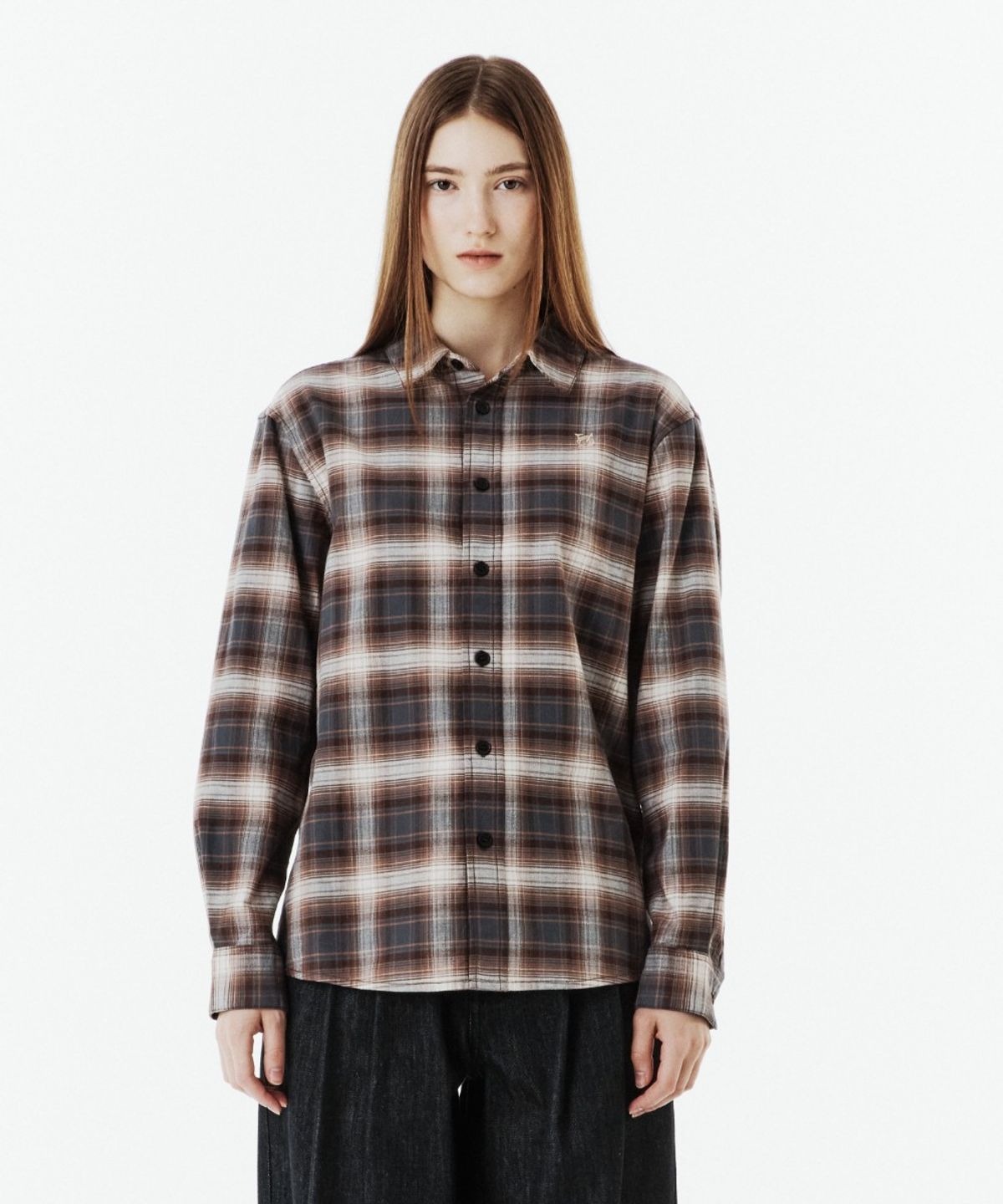 브롬톤 런던(BROMPTON LONDON) BIG CHECK SHIRT - BROWN (P263USH405)