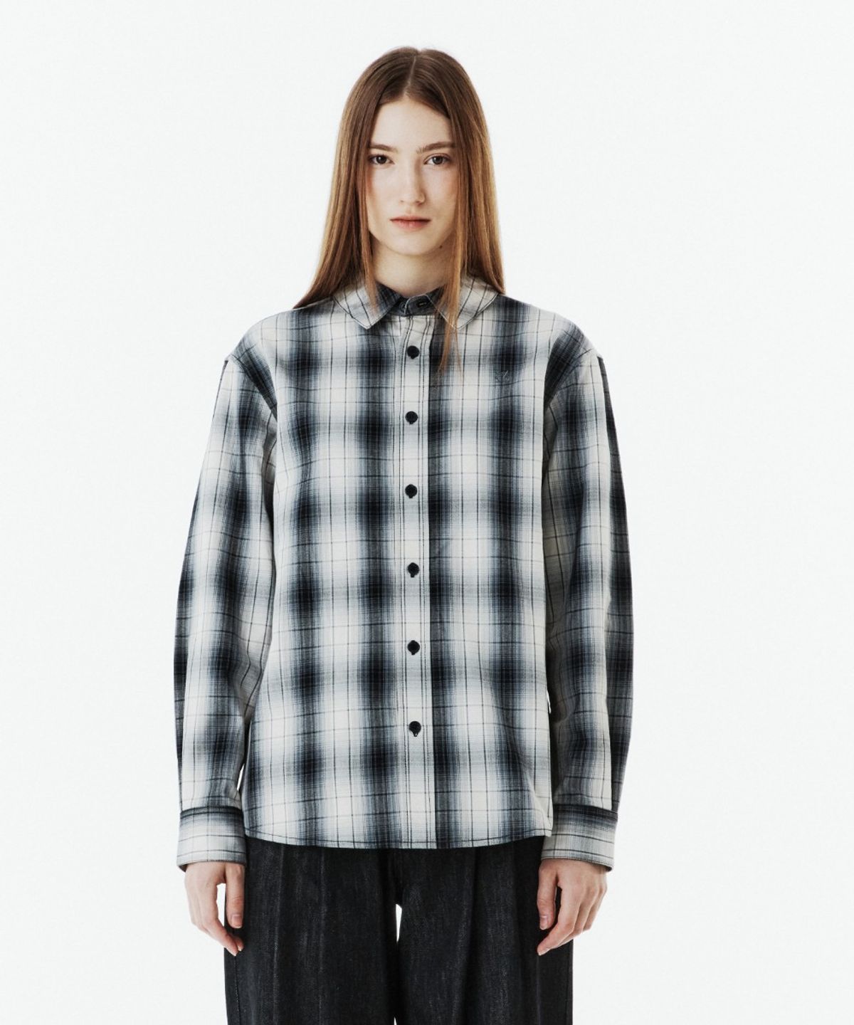 브롬톤 런던(BROMPTON LONDON) BIG CHECK SHIRT - BLACK (P263USH405)