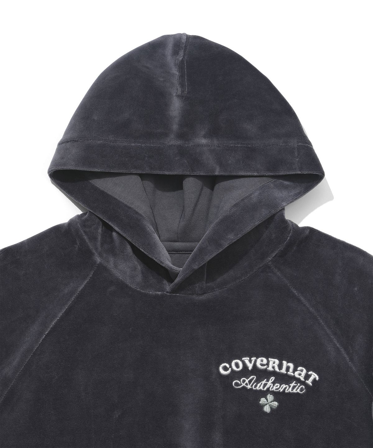 커버낫 키즈(COVERNAT KIDS) 쿠퍼 벨로아 크롭 후디 세트 차콜 CK2604SU69CH