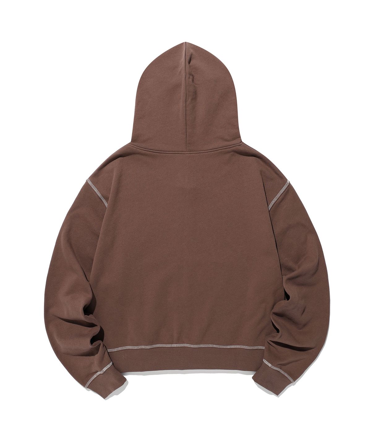 나이스고스트클럽(NICEGHOSTCLUB) STITCHED CROP HOODIE ZIP UP_BROWN(NG2GFUM484A)