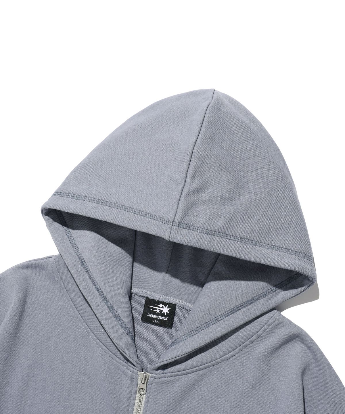나이스고스트클럽(NICEGHOSTCLUB) STITCHED CROP HOODIE ZIP UP_SKYBLUE(NG2GFUM484A)